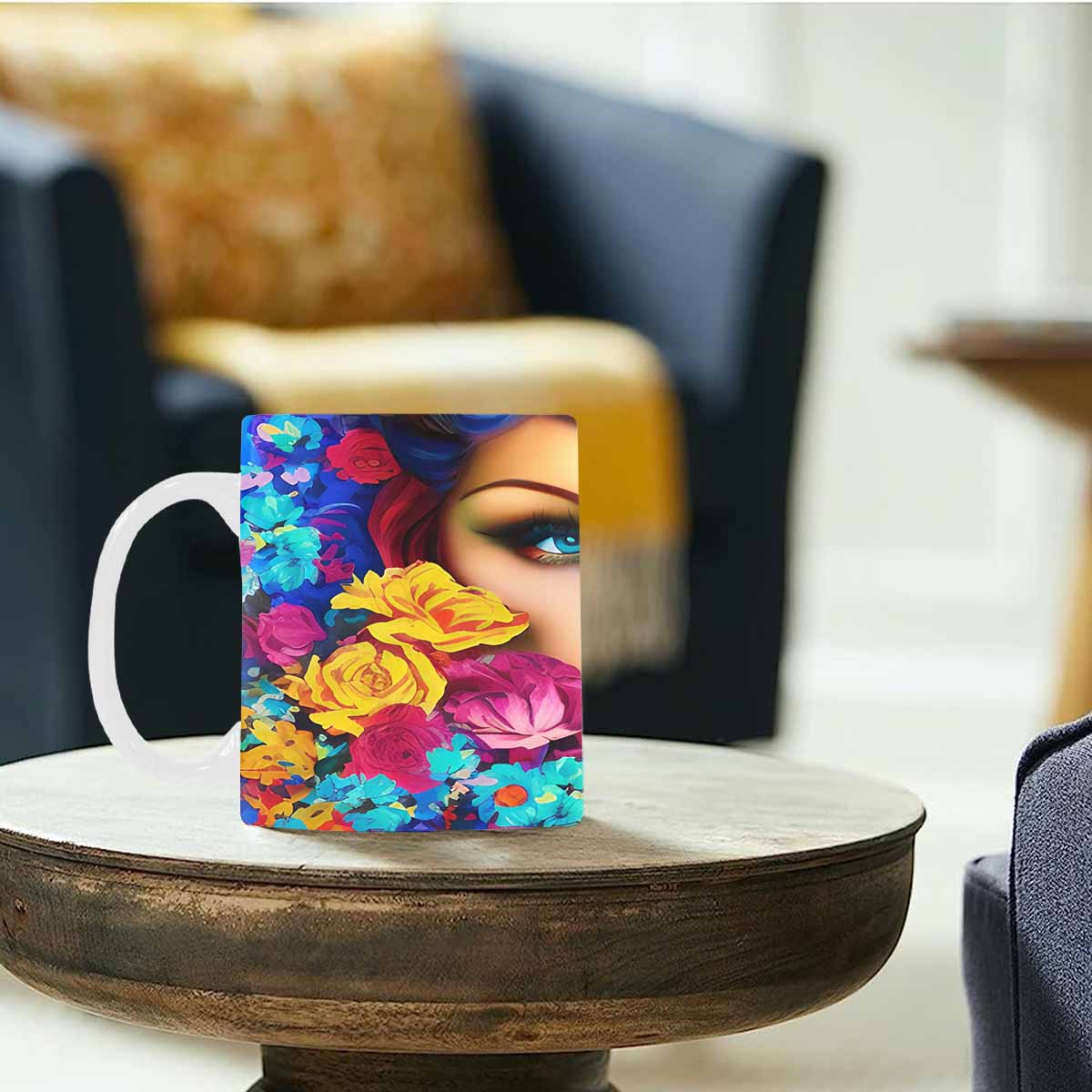 Coffee Mug, tea cup,caucasian Face, design 41