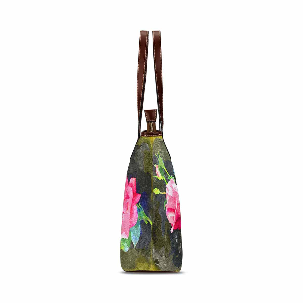 Classic Fabric handbag, watercolor floral, design 108