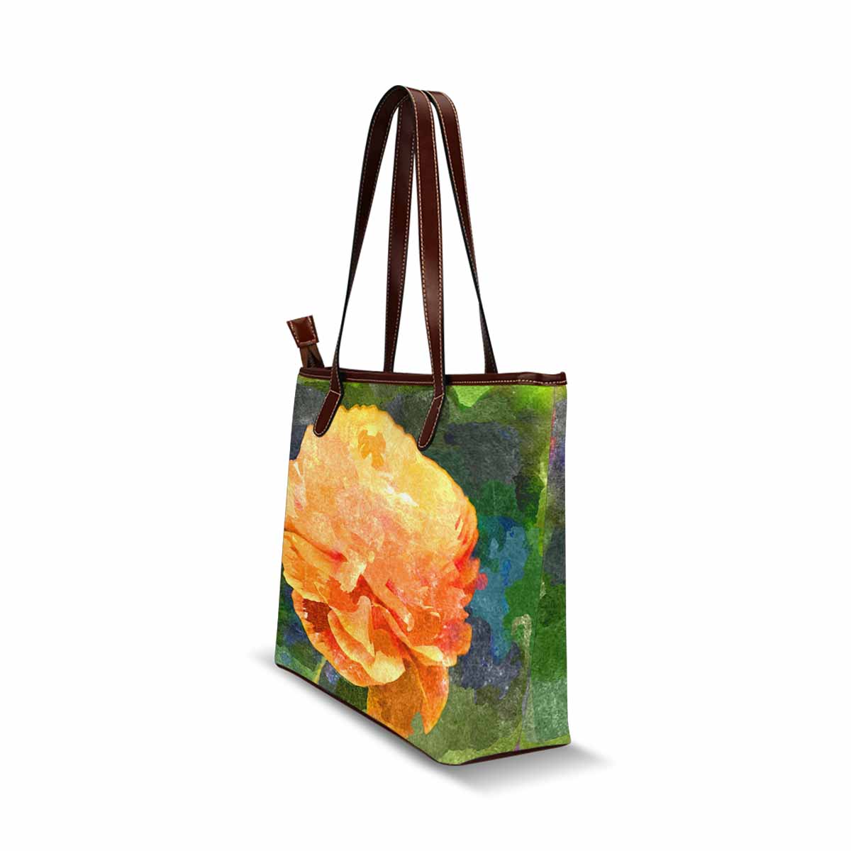Classic Fabric handbag, watercolor floral, design 216