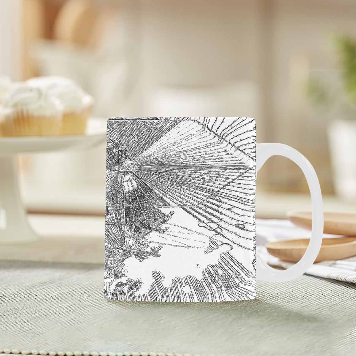 Quality Mug, coffee mug, tea cup, B & W Abstract, Set 1, design 152