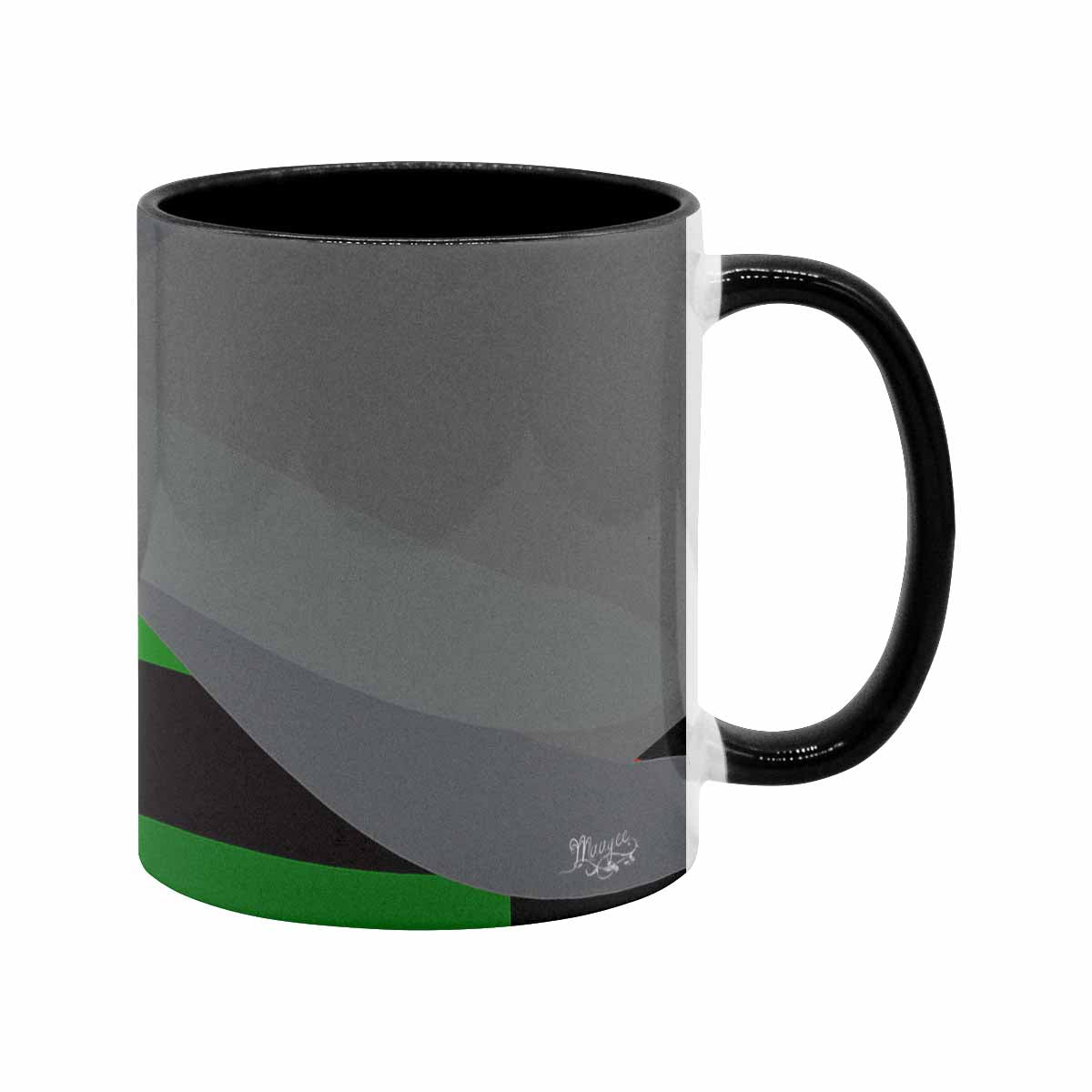 Coffee Mug, tea cup, black core, abstract, design 24