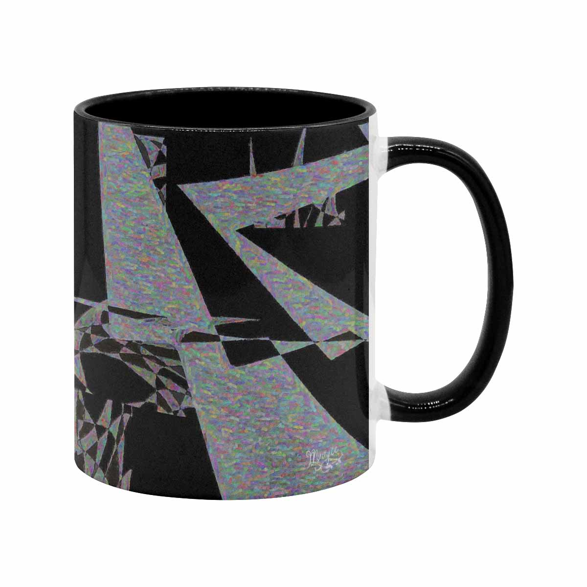 Coffee Mug, tea cup, black core, abstract, design 43