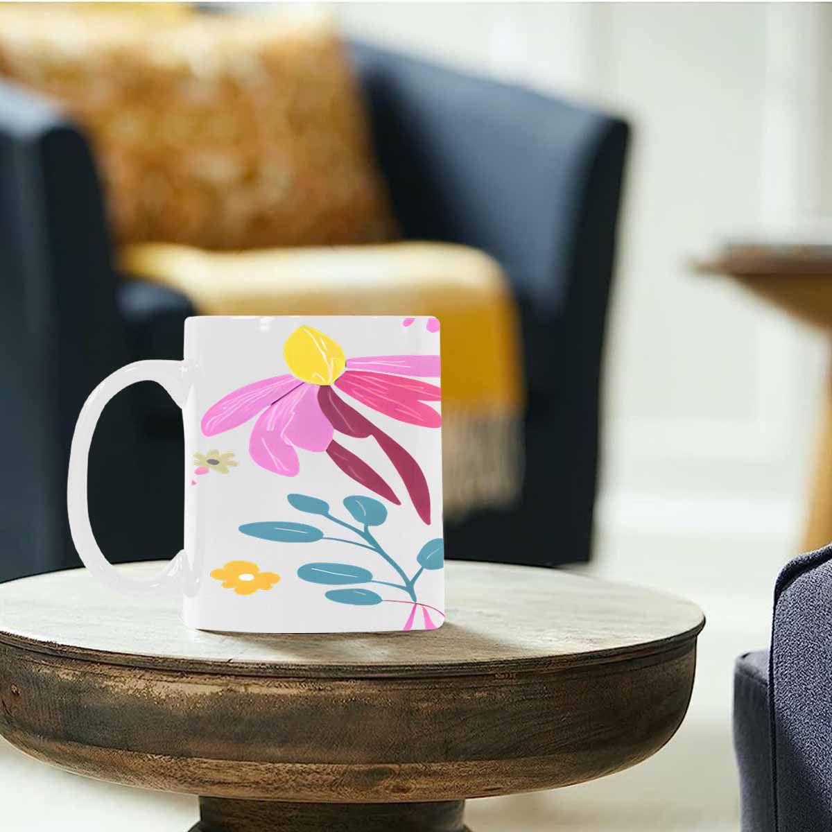Quality Mug, coffee mug, tea cup, Bright florals, Set 2, design 56