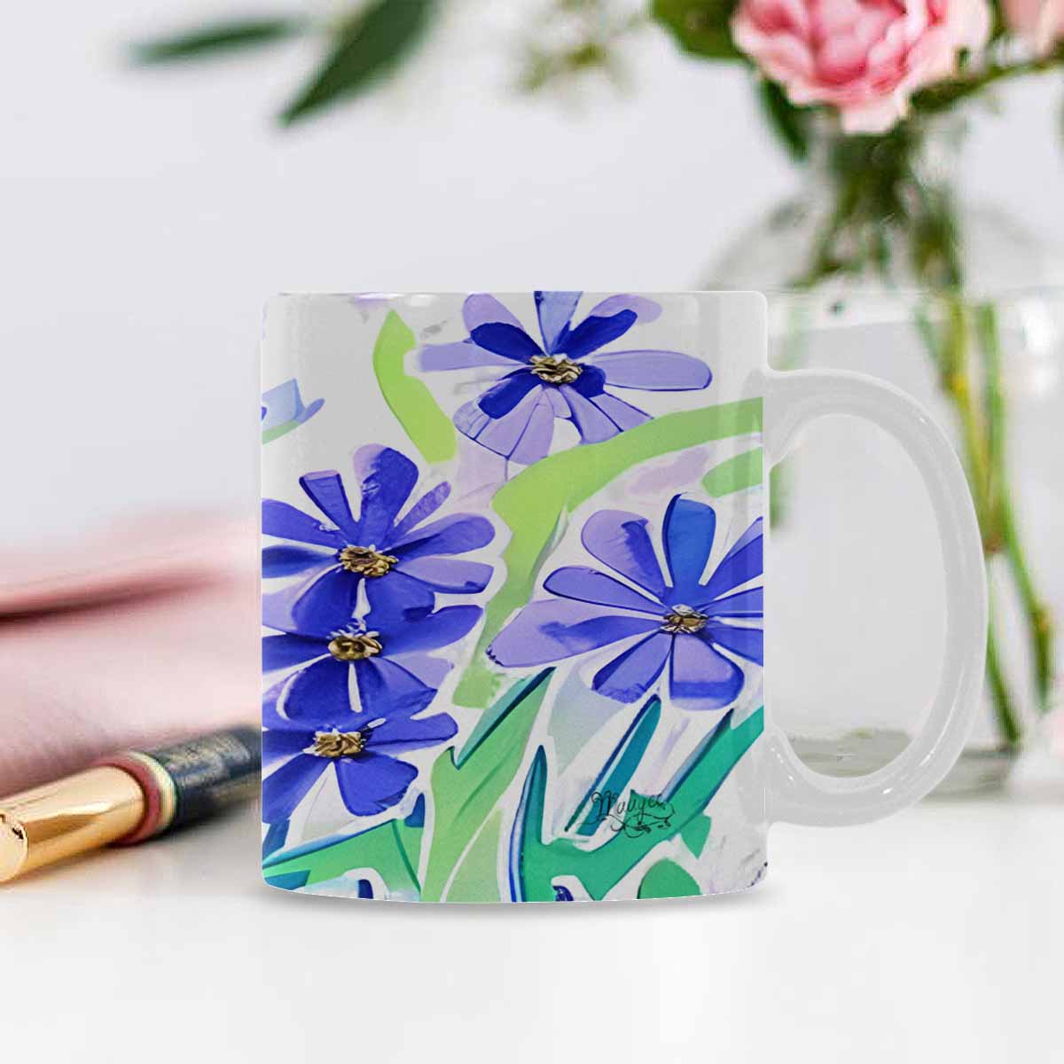 Quality Mug, coffee mug, tea cup, Bright florals, Set 1A, Design 44