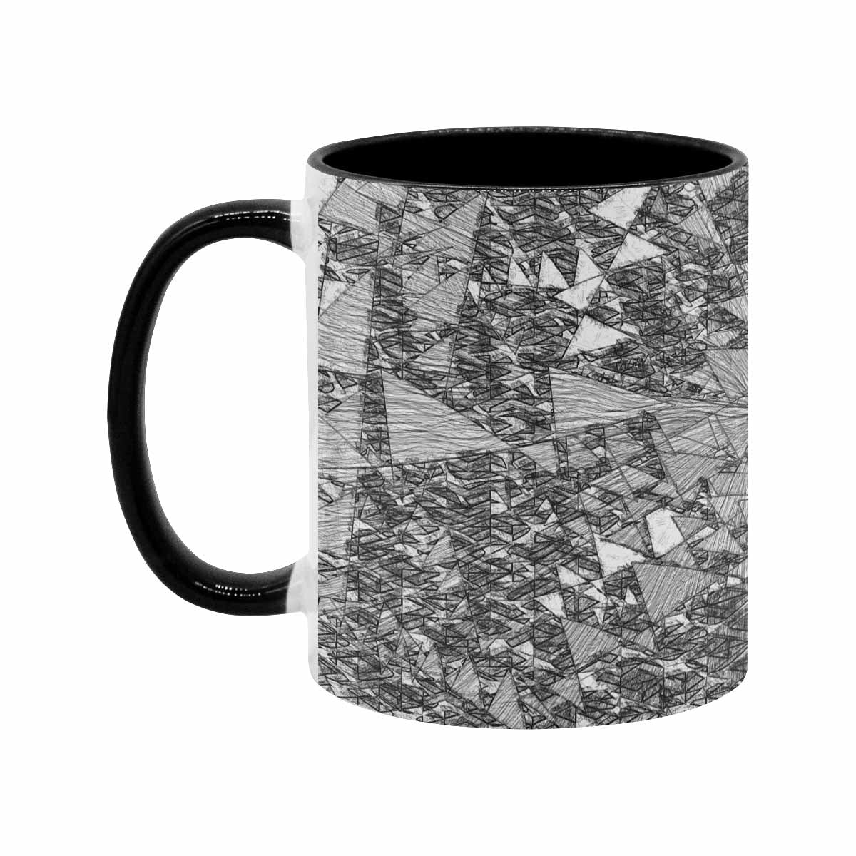 Coffee Mug, tea cup, black core, abstract, design 137