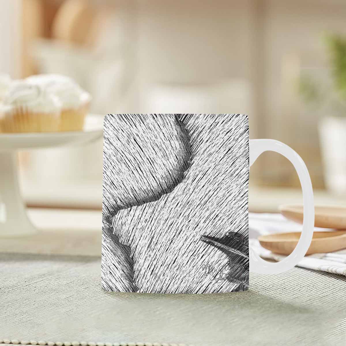 Quality Mug, coffee mug, tea cup, B & W Abstract, Set 1, design 60