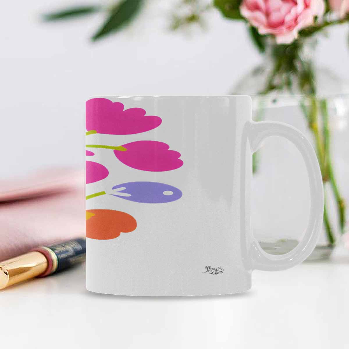 Quality Mug, coffee mug, tea cup, Bright florals, Set 2, design 2