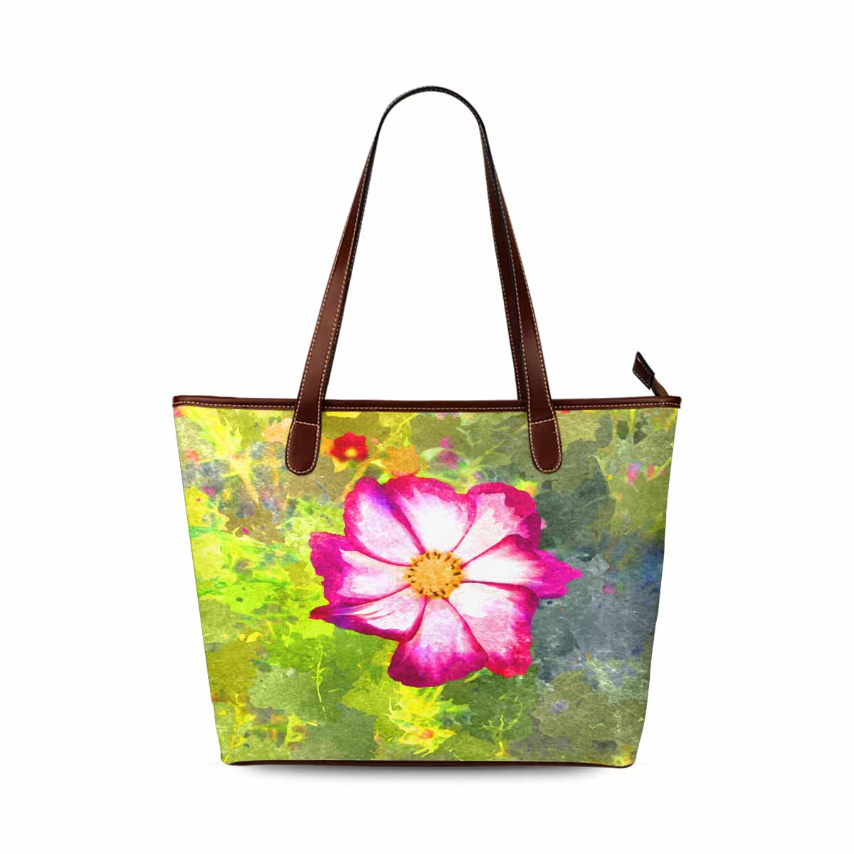 Classic Fabric handbag, watercolor floral, design 49