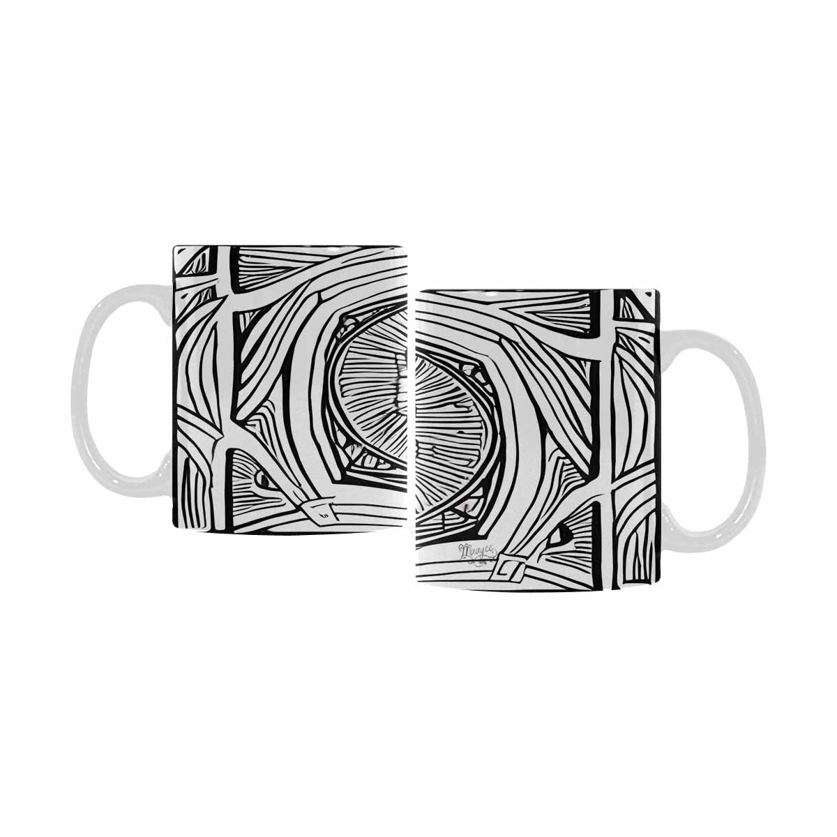 Quality Mug, coffee mug, tea cup, B & W Abstract, Set 1, design 51