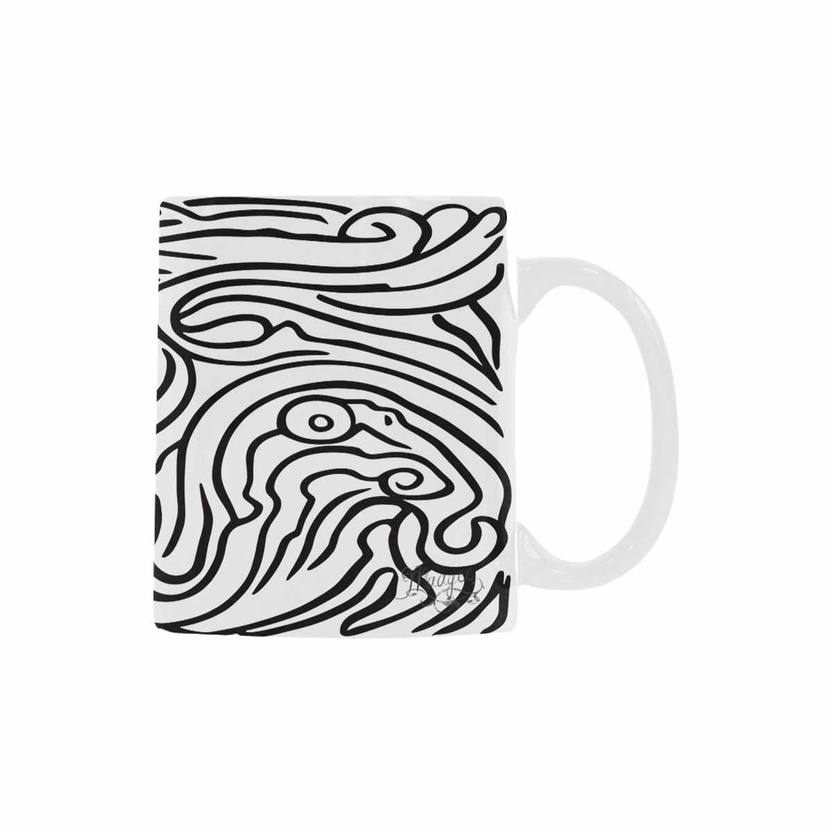 Quality Mug, coffee mug, tea cup, B & W Abstract, Set 1, design 27