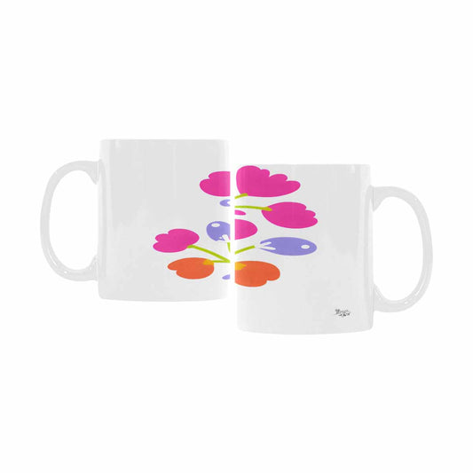 USA made Quality Mug, coffee mug, tea cup, Bright florals, Set 2, design 2