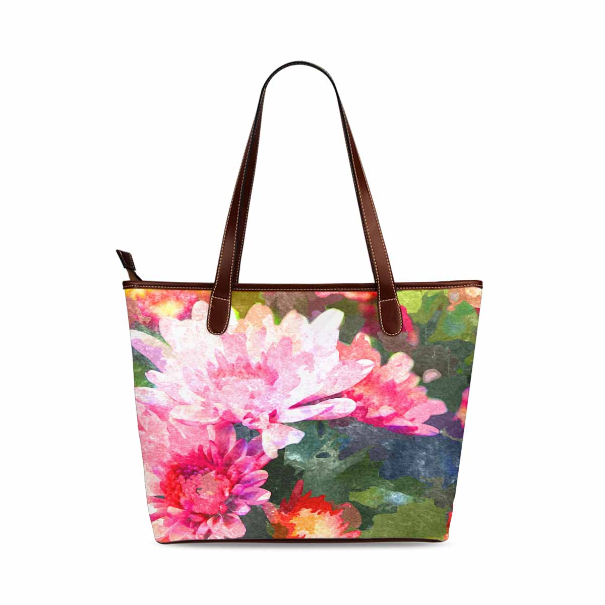 Classic Fabric handbag, watercolor floral, design 34