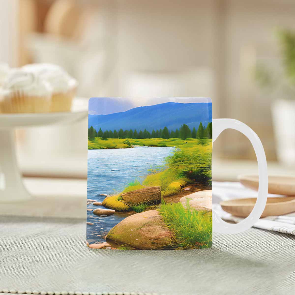 Rivers & Mountains Landscape mugs, set 1 design 7