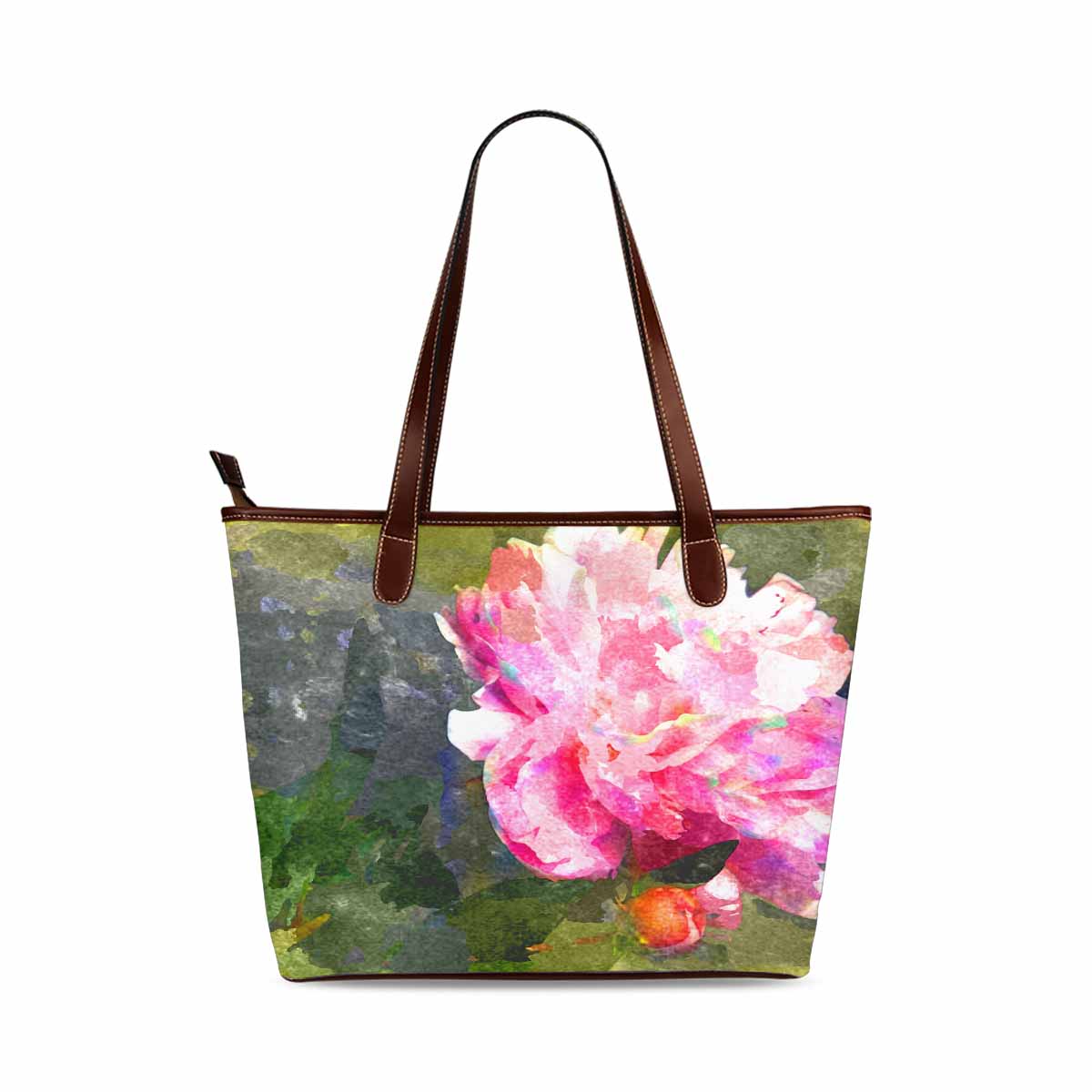 Classic Fabric handbag, watercolor floral, design 166