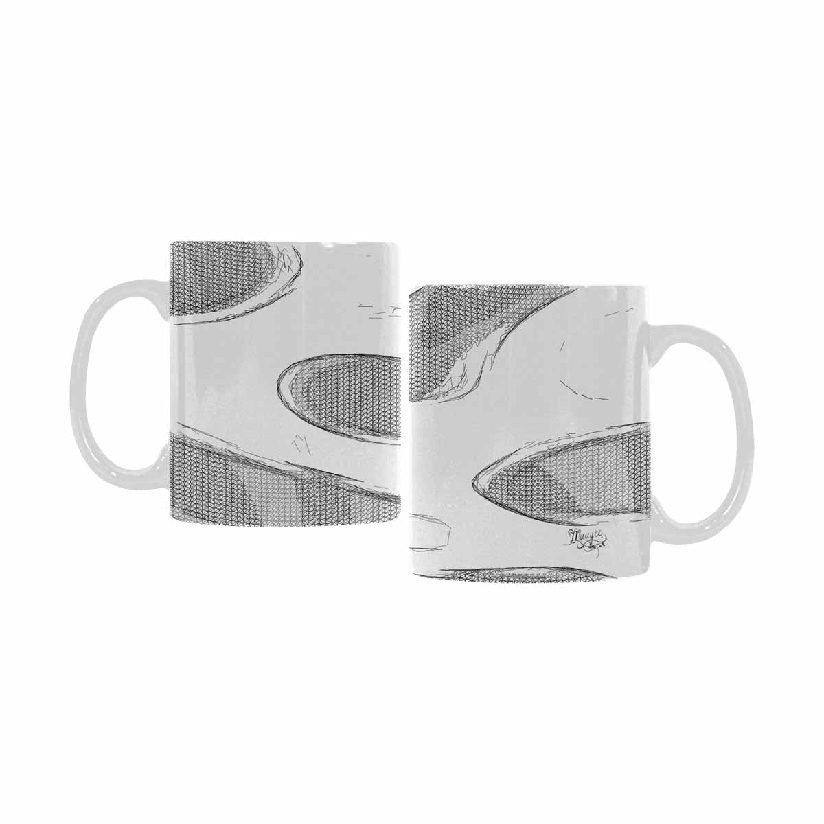 Quality Mug, coffee mug, tea cup, B & W Abstract, Set 1, design 85