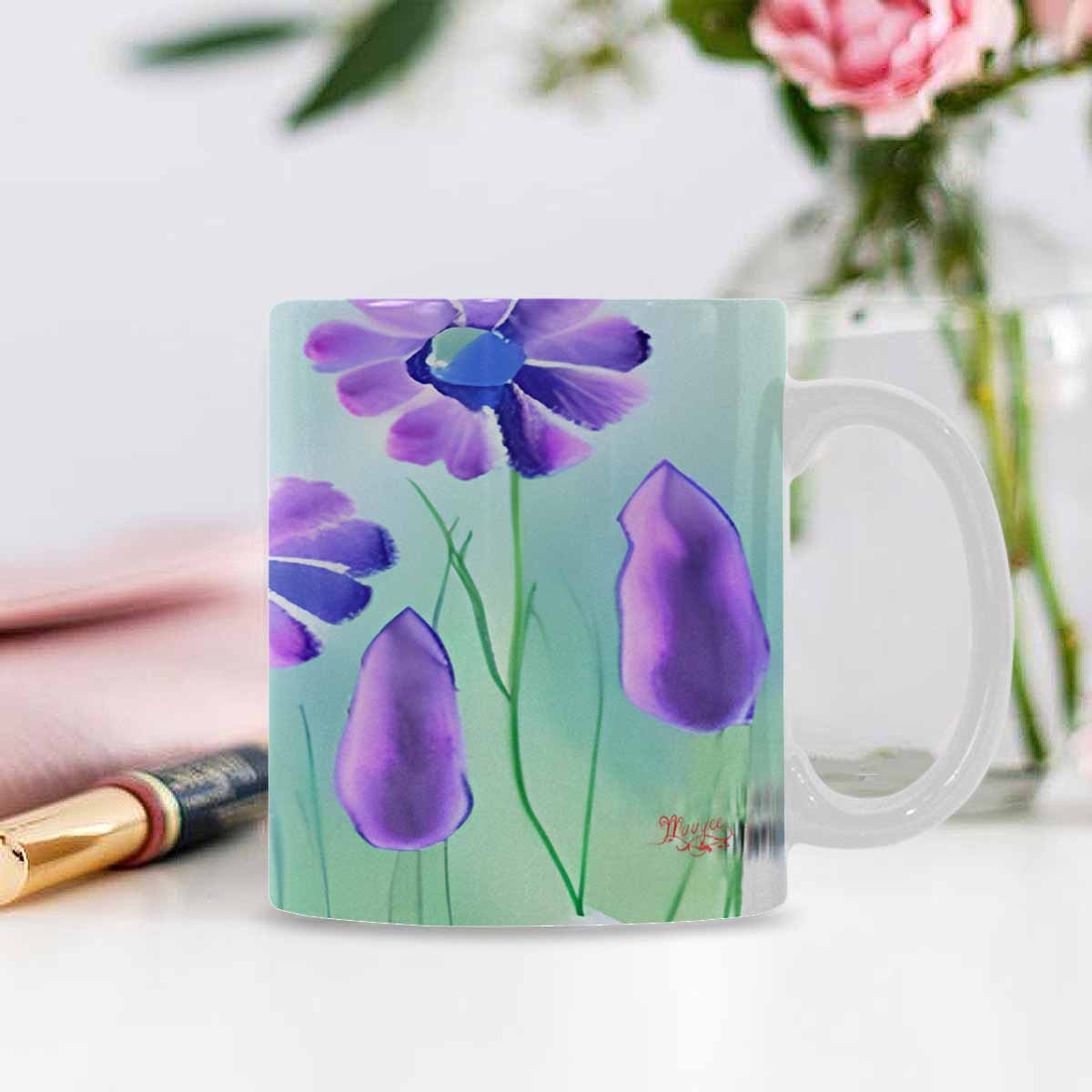 Quality Mug, coffee mug, tea cup, Bright florals, Set 1, Design 59