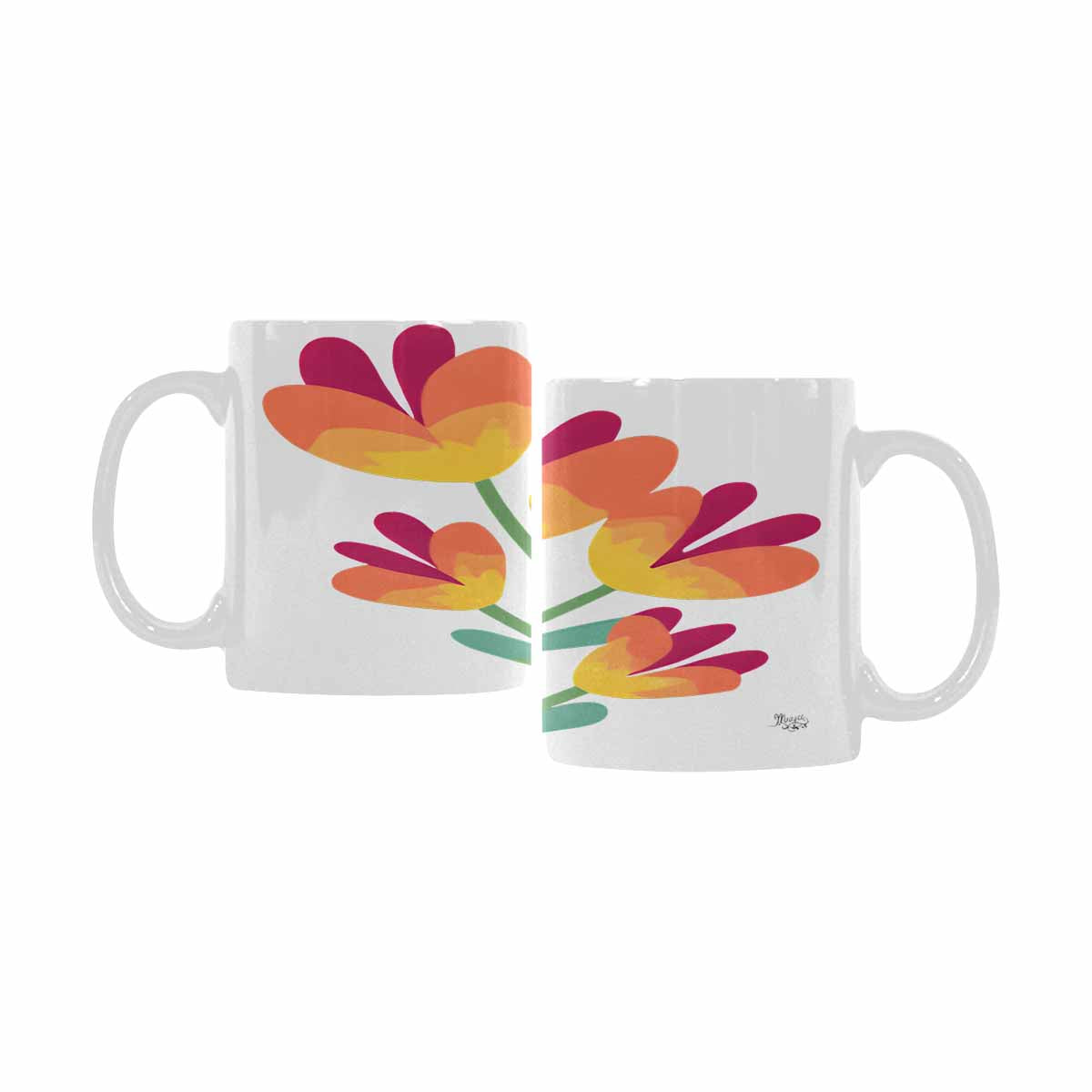Quality Mug, coffee mug, tea cup, Bright florals, Set 2, design 52