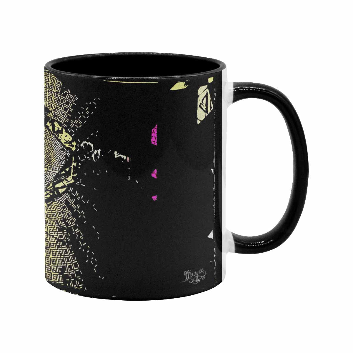 Coffee Mug, tea cup, black core, abstract, design 39