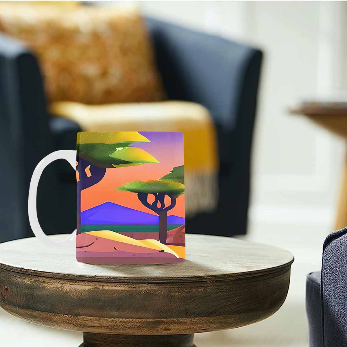 Coffee Mug, tea cup, desert scene, design 33