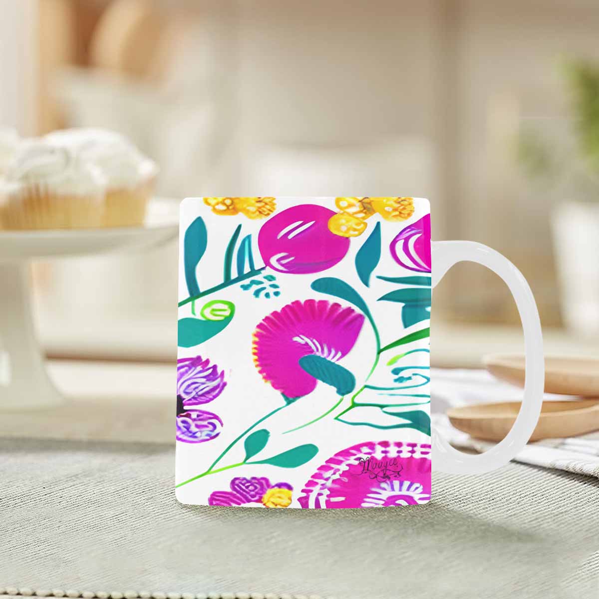 Quality Mug, coffee mug, tea cup, Bright florals, Set 1, Design 132