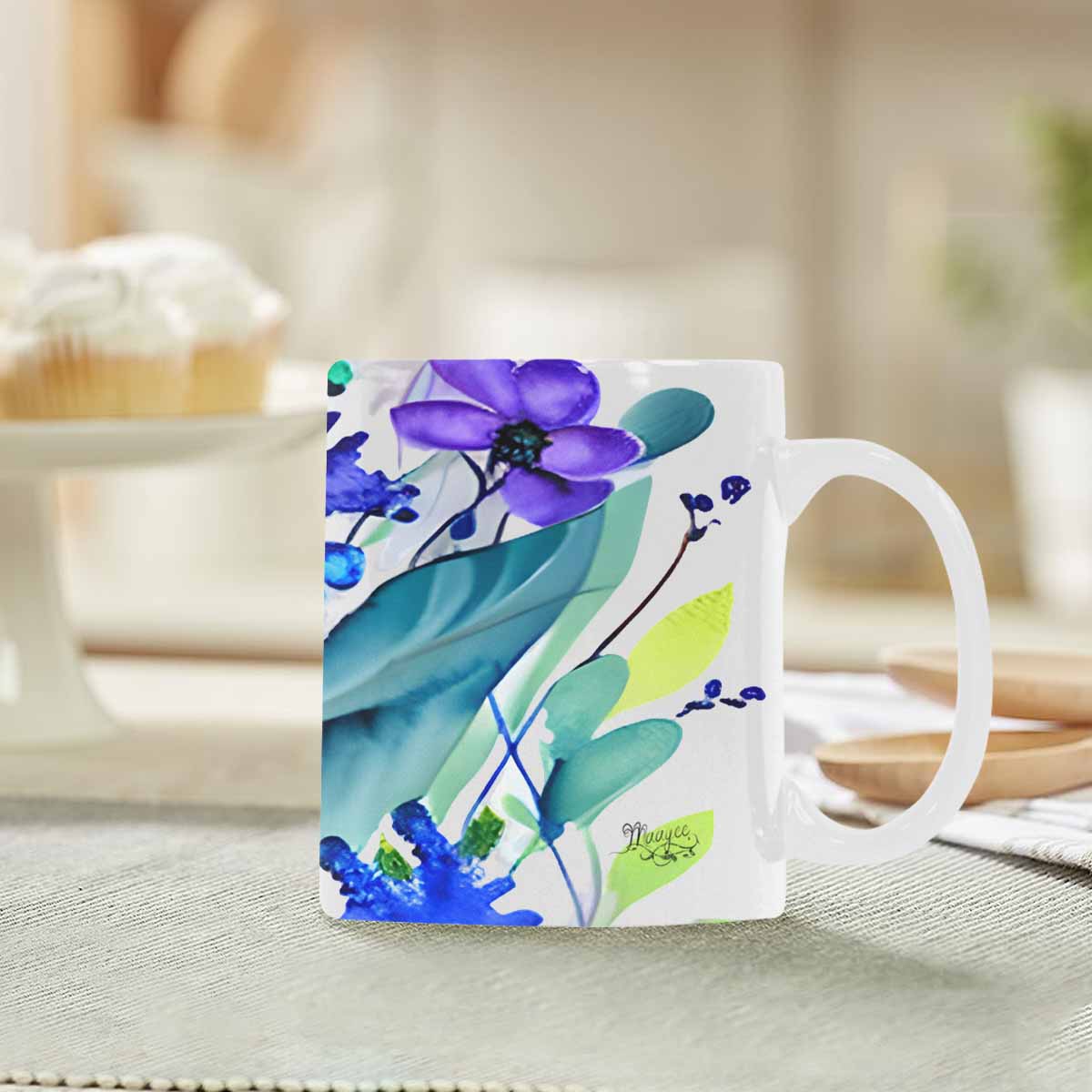 Quality Mug, coffee mug, tea cup, Bright florals, Set 1A, Design 22