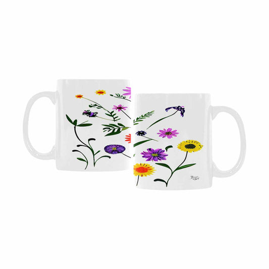 USA made Quality Mug, coffee mug, tea cup, Bright florals, Set 2, design 84