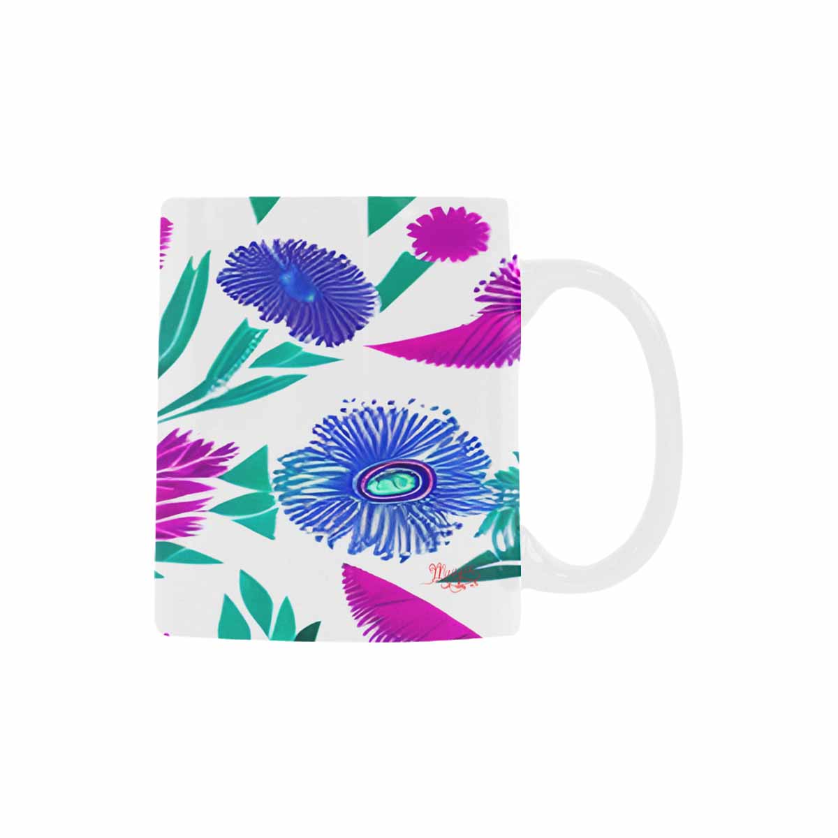 USA made Quality Mug, coffee mug, tea cup, Bright florals, Set 1, Design 136