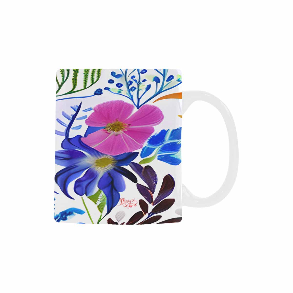 USA made Quality Mug, coffee mug, tea cup, Bright florals, Set 1, Design 23