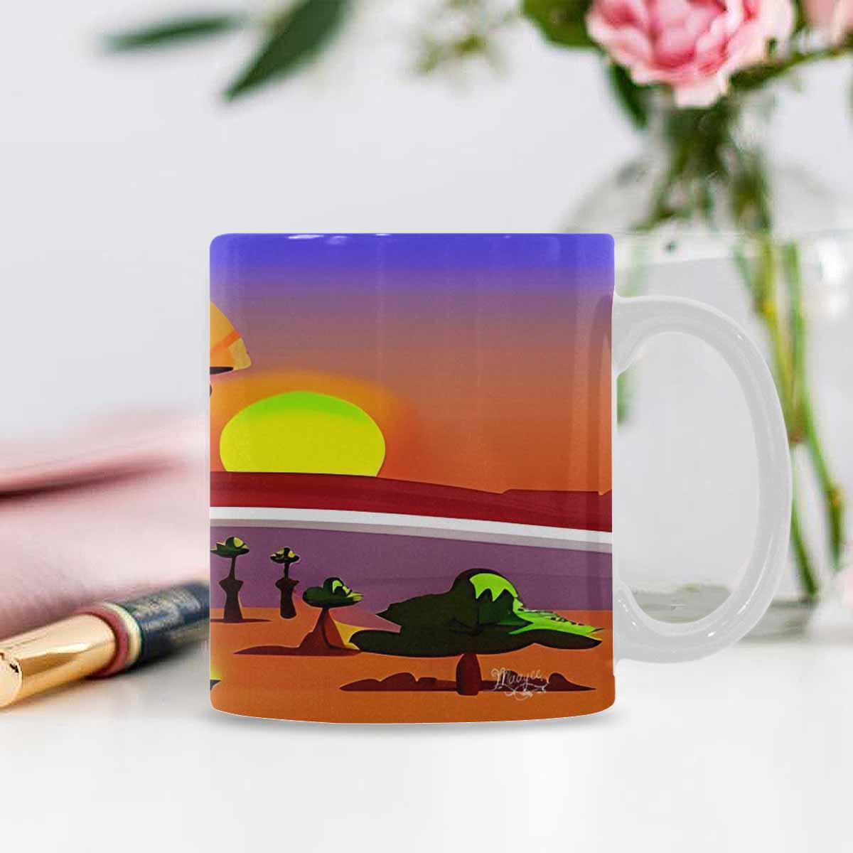 Coffee Mug, tea cup, desert scene, design 49