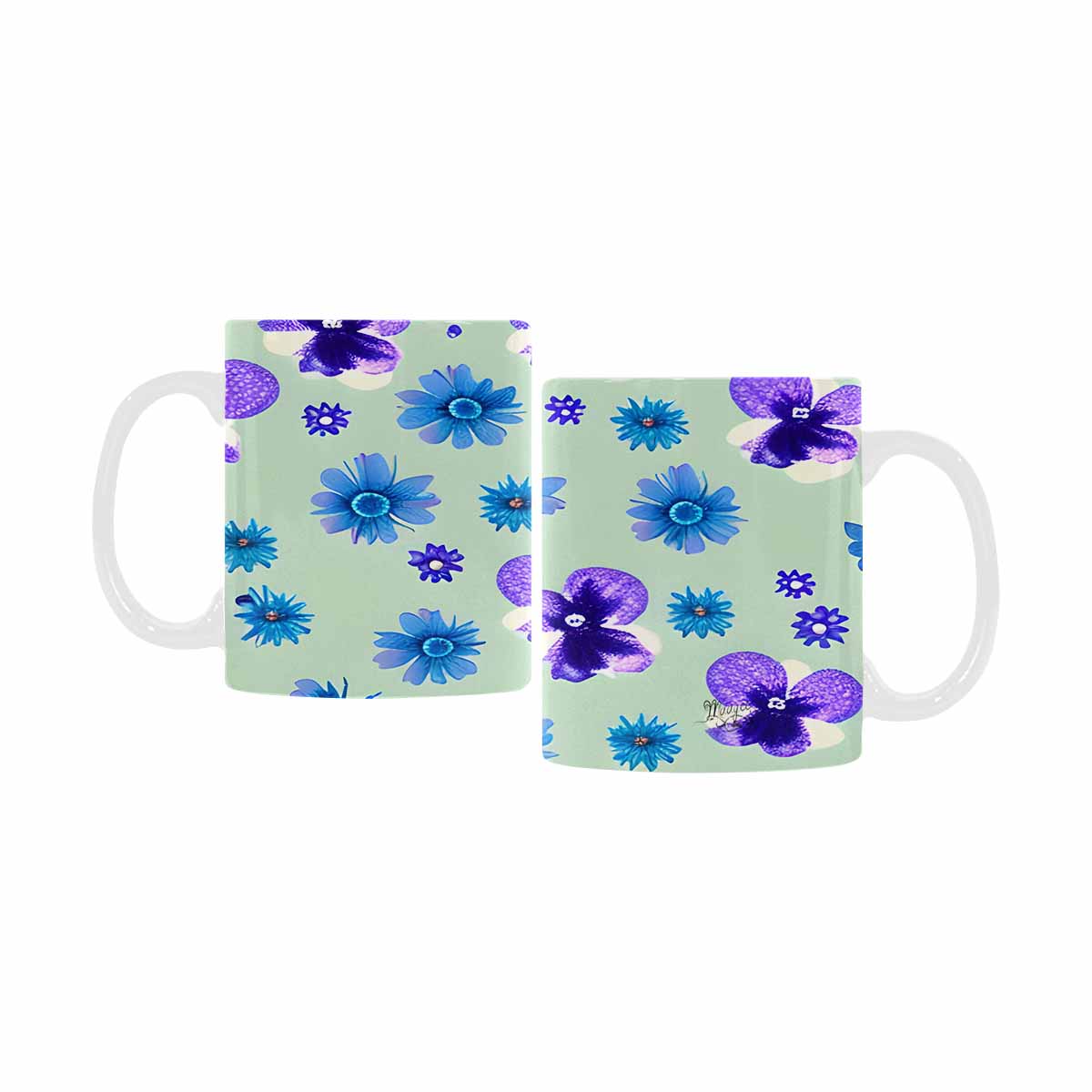 USA made Quality Mug, coffee mug, tea cup, Bright florals, Set 1, Design 139