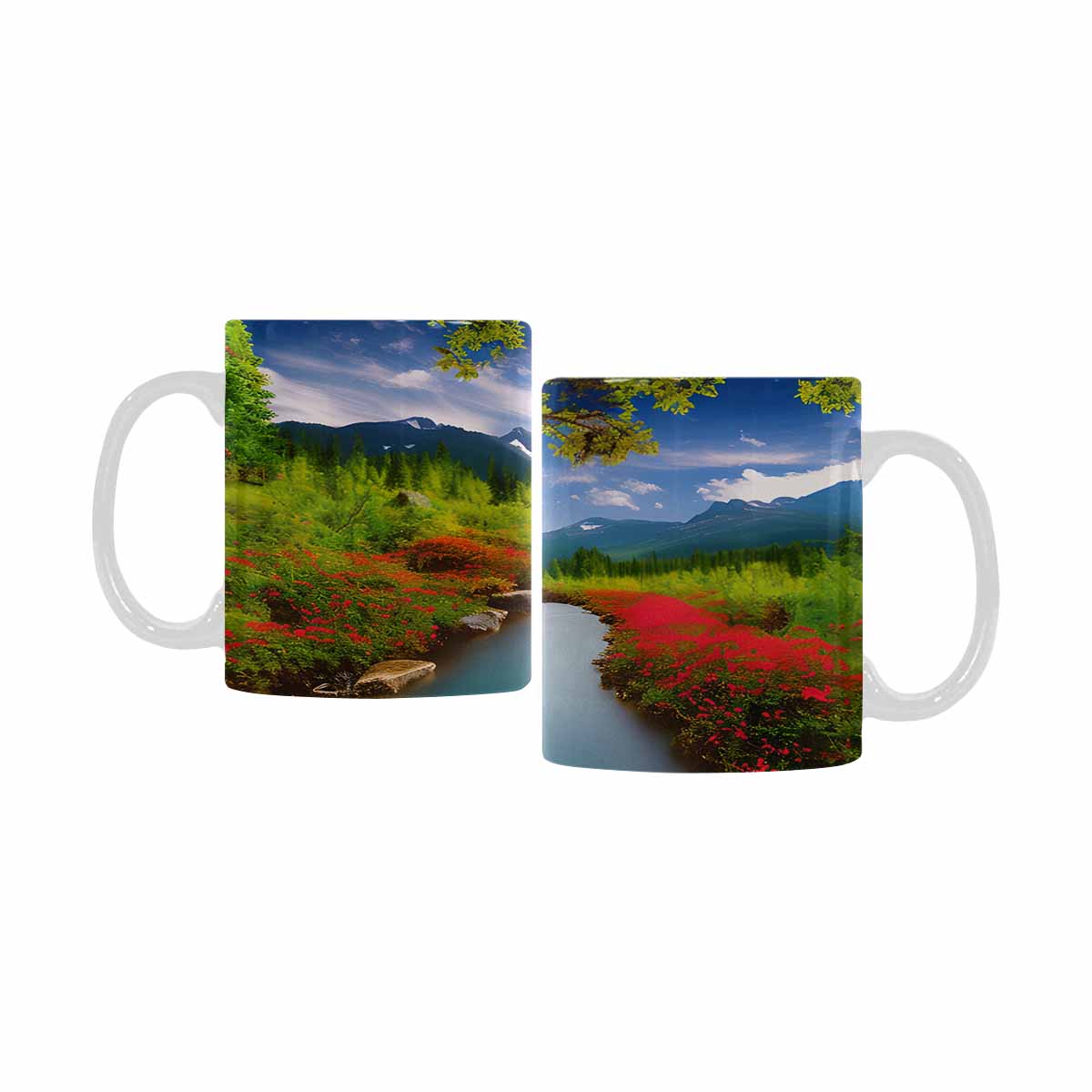 Rivers & Mountains Landscape mugs, set 1 design 10