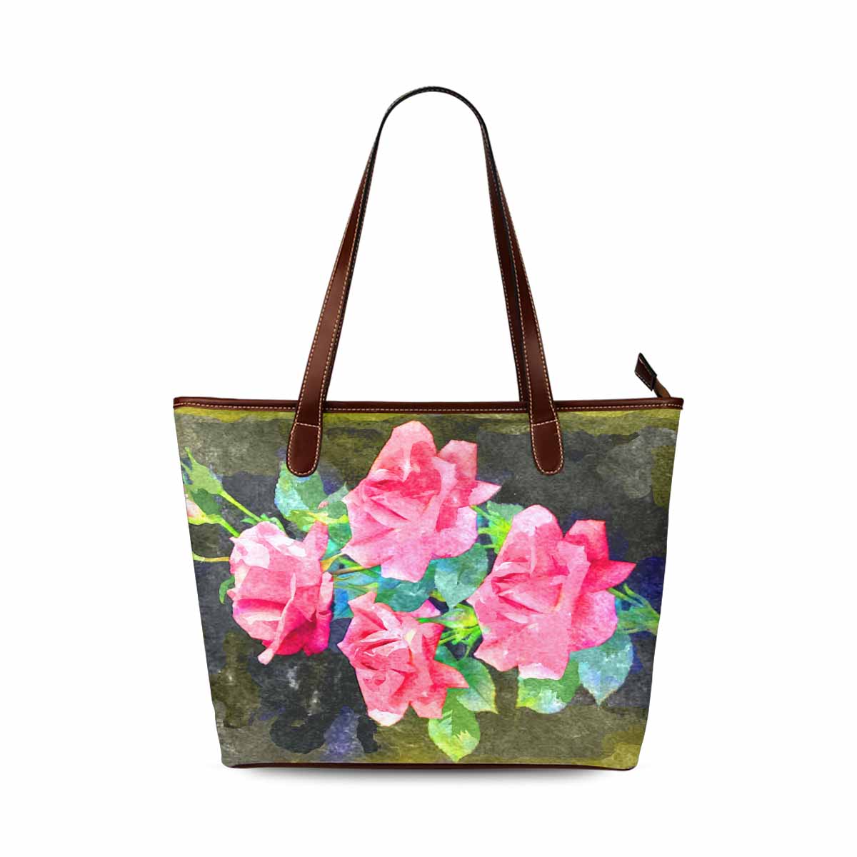 Classic Fabric handbag, watercolor floral, design 108