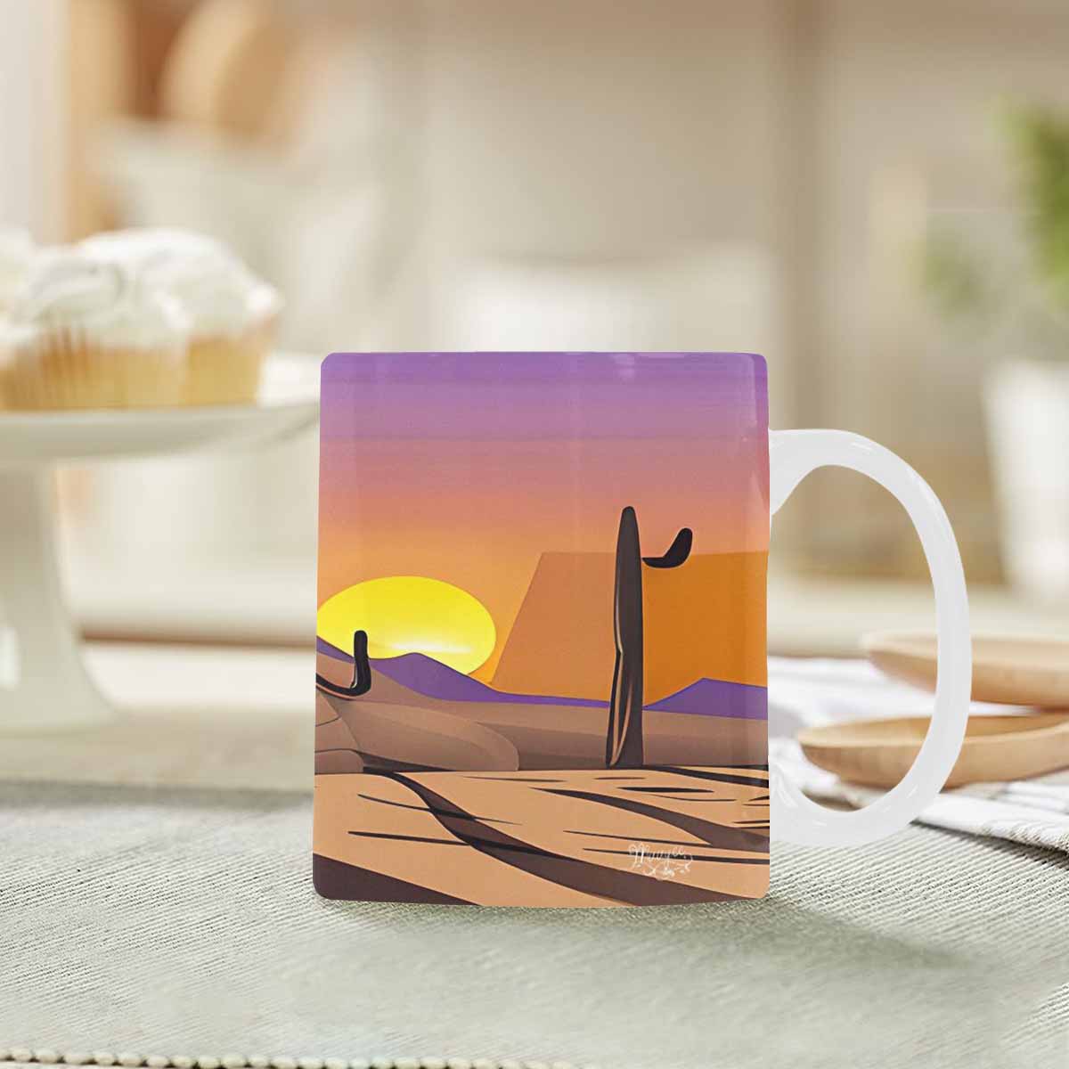 Coffee Mug, tea cup, desert scene, design 74