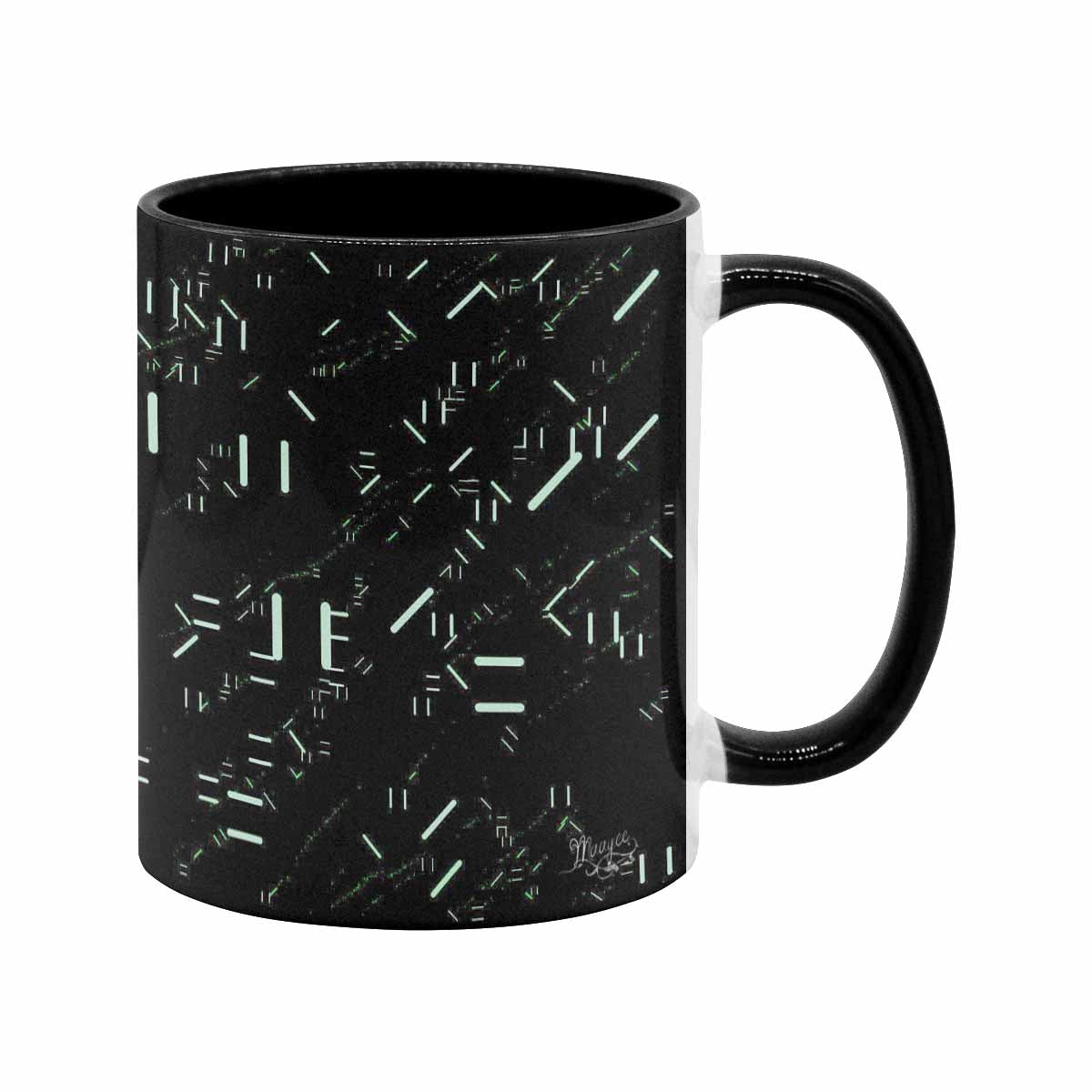 Coffee Mug, tea cup, black core, abstract, design 52