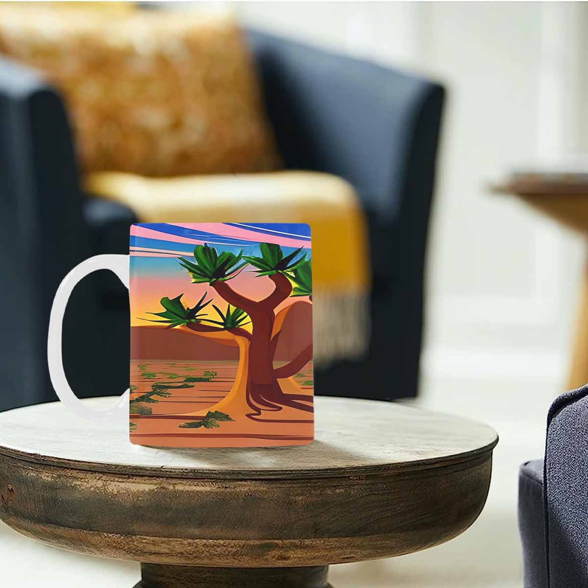 Coffee Mug, tea cup, desert scene, design 94