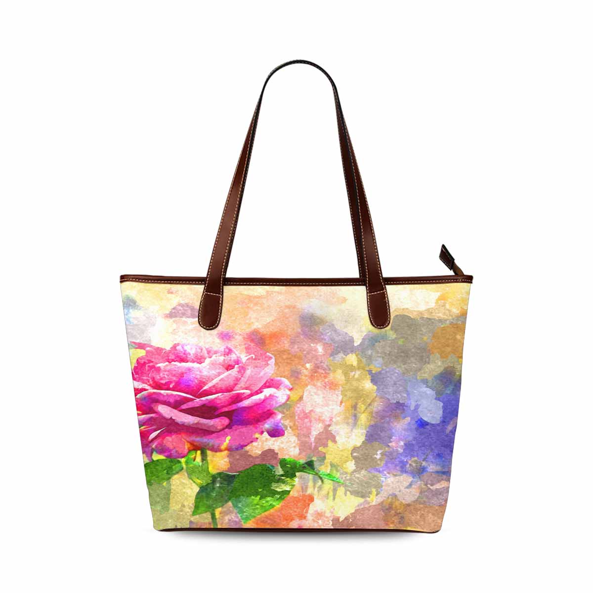 Classic Fabric handbag, watercolor floral, design 186