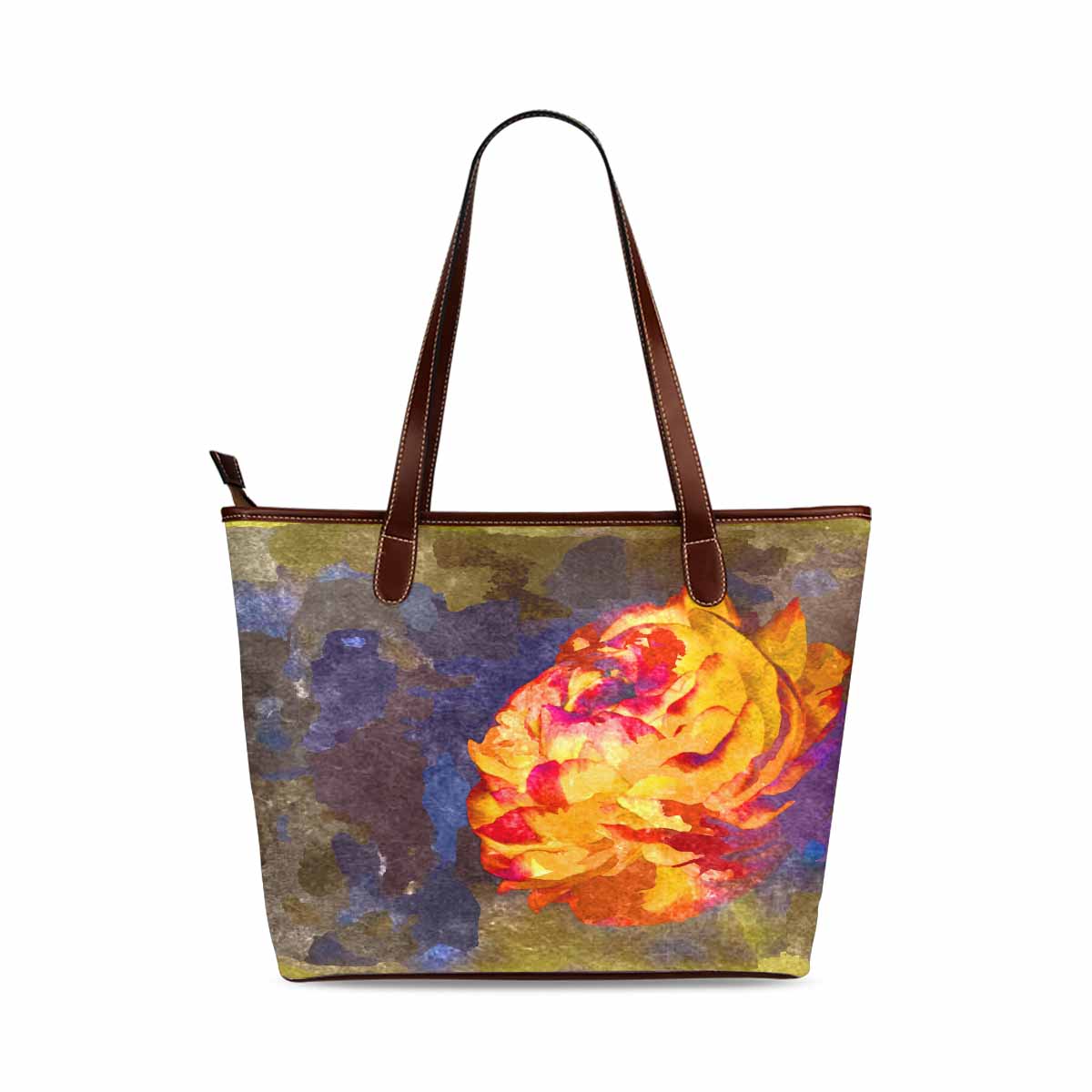 Classic Fabric handbag, watercolor floral, design 209