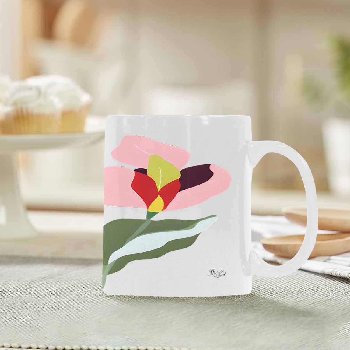 Quality Mug, coffee mug, tea cup, Bright florals, Set 2, design 80