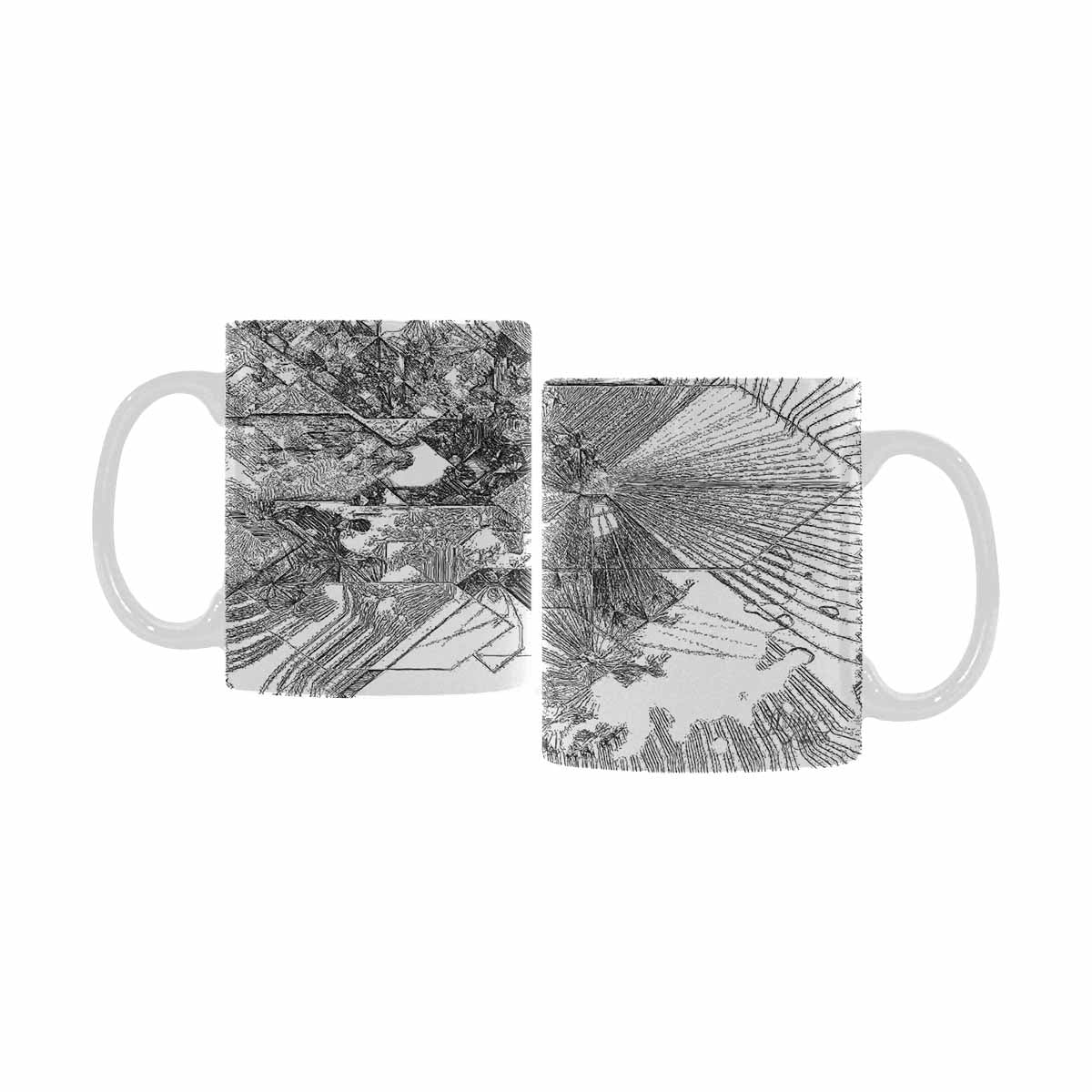 Quality Mug, coffee mug, tea cup, B & W Abstract, Set 1, design 152