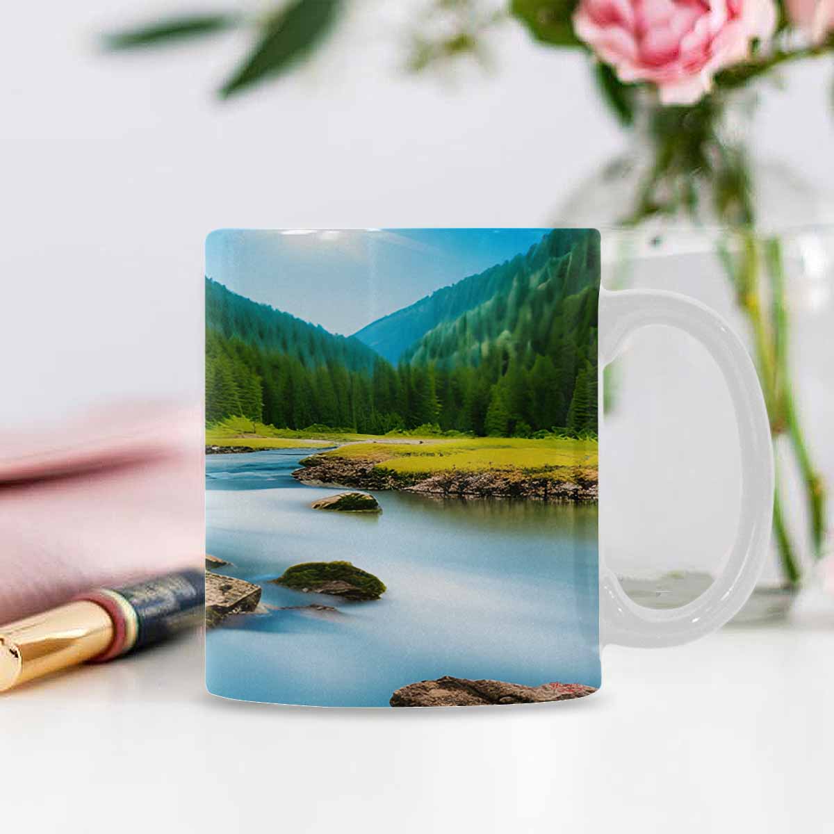 Rivers & Mountains Landscape mugs, set 1 design 21