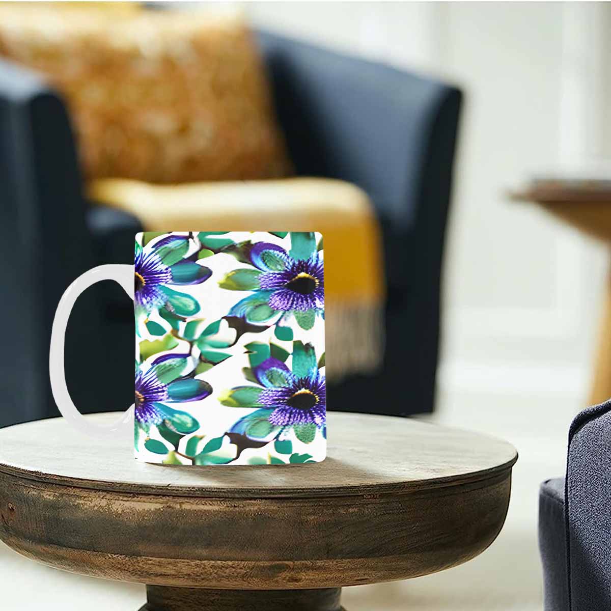 Quality Mug, coffee mug, tea cup, Bright florals, Set 1, Design 123