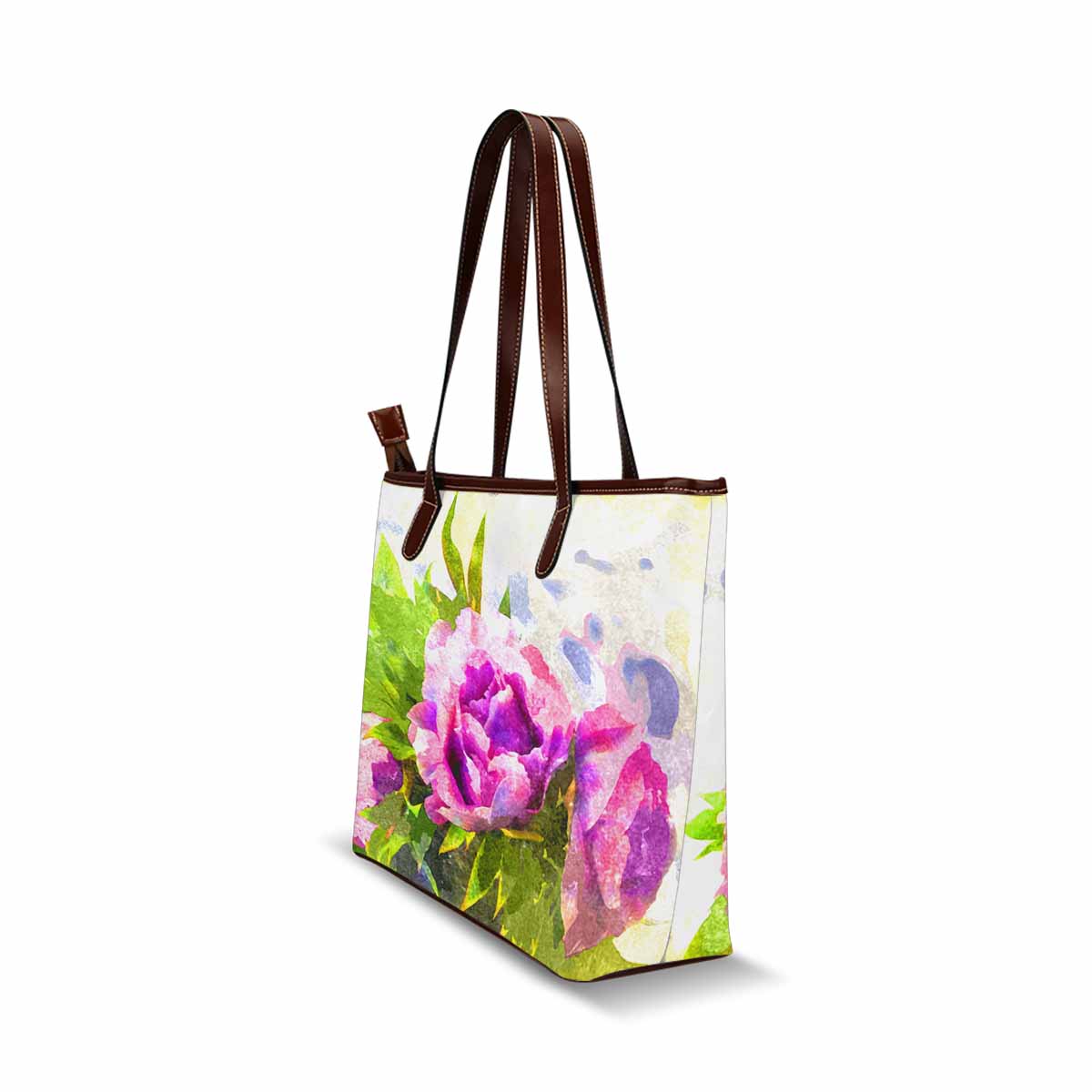 Classic Fabric handbag, watercolor floral, design 15