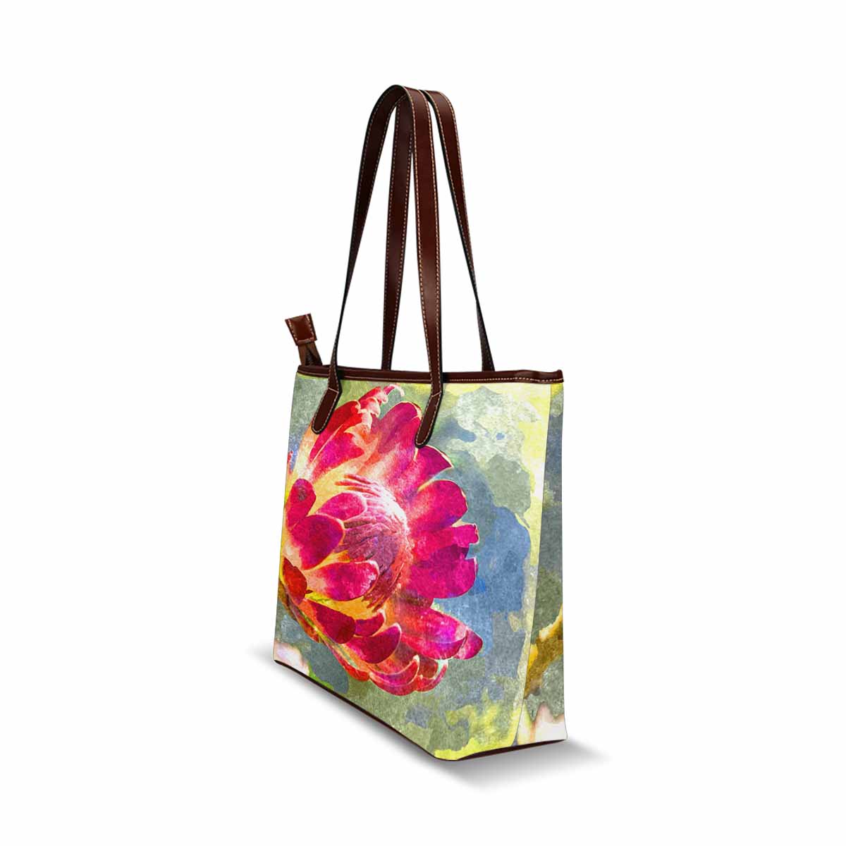 Classic Fabric handbag, watercolor floral, design 207