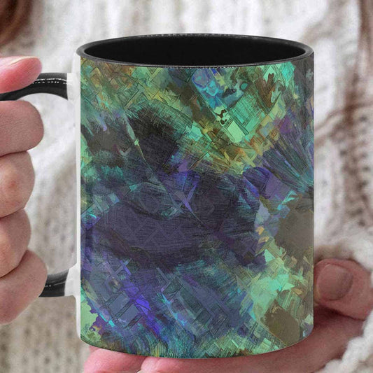 Coffee Mug, tea cup, black core, abstract, design 143