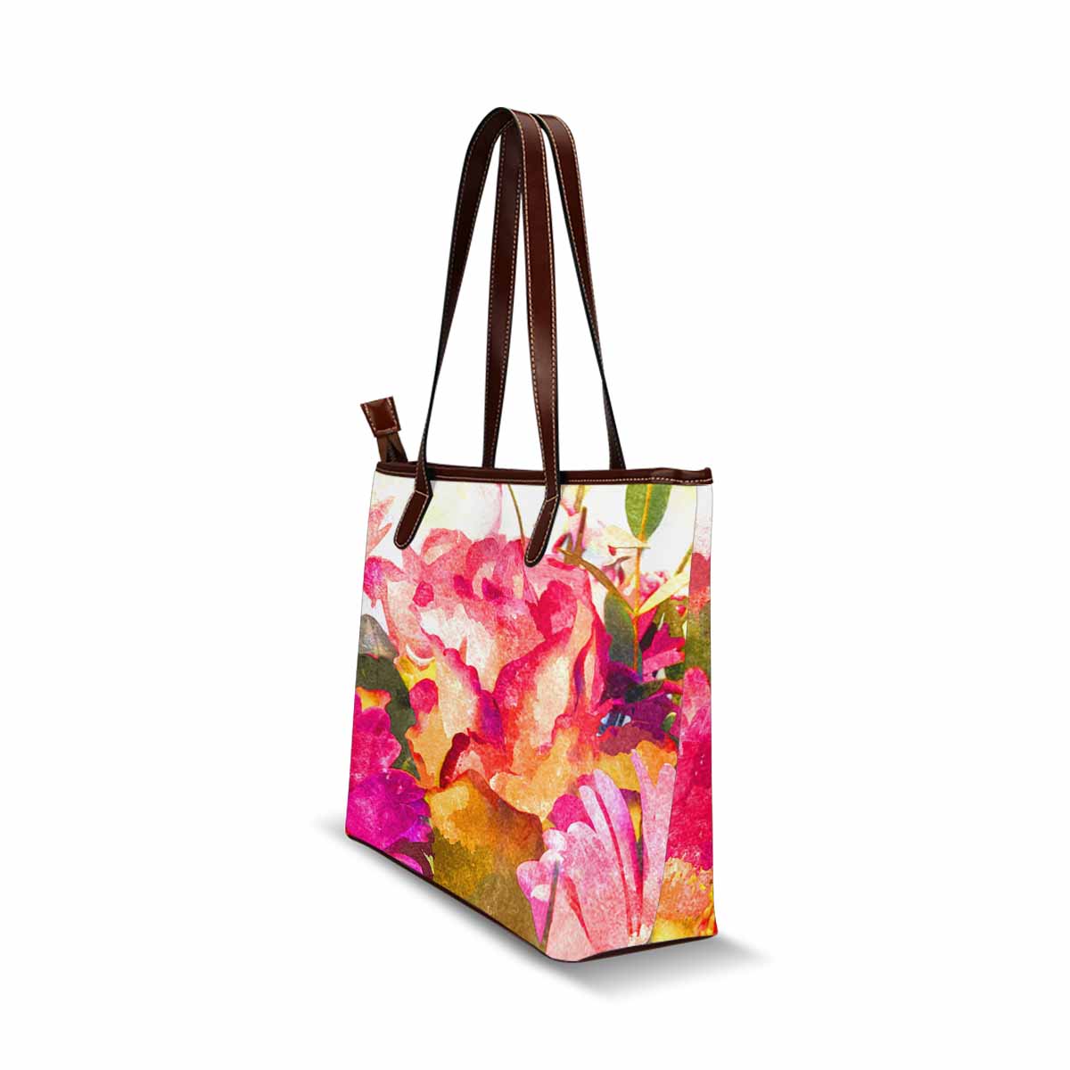 Classic Fabric handbag, watercolor floral, design 231