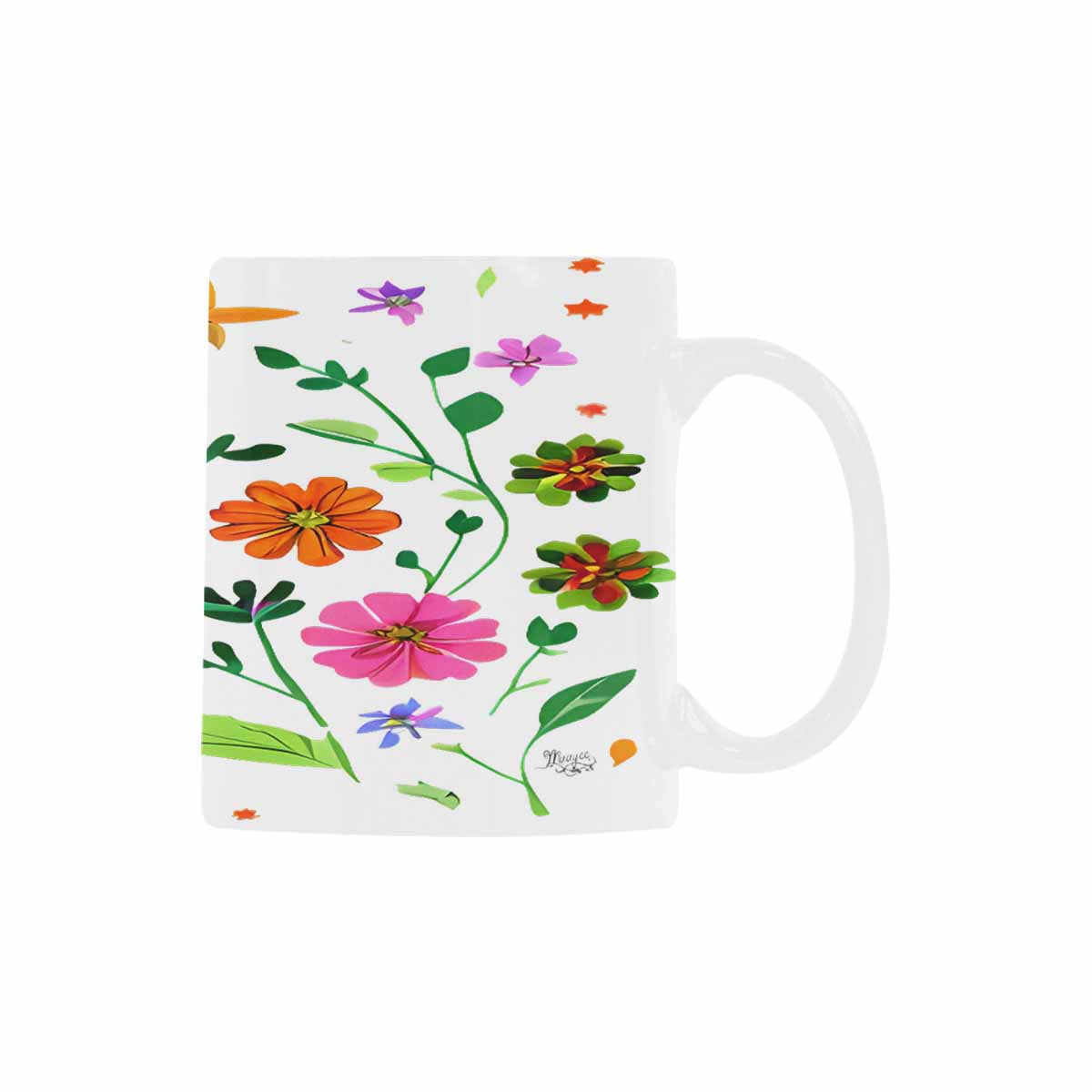 USA made Quality Mug, coffee mug, tea cup, Bright florals, Set 2, design 67