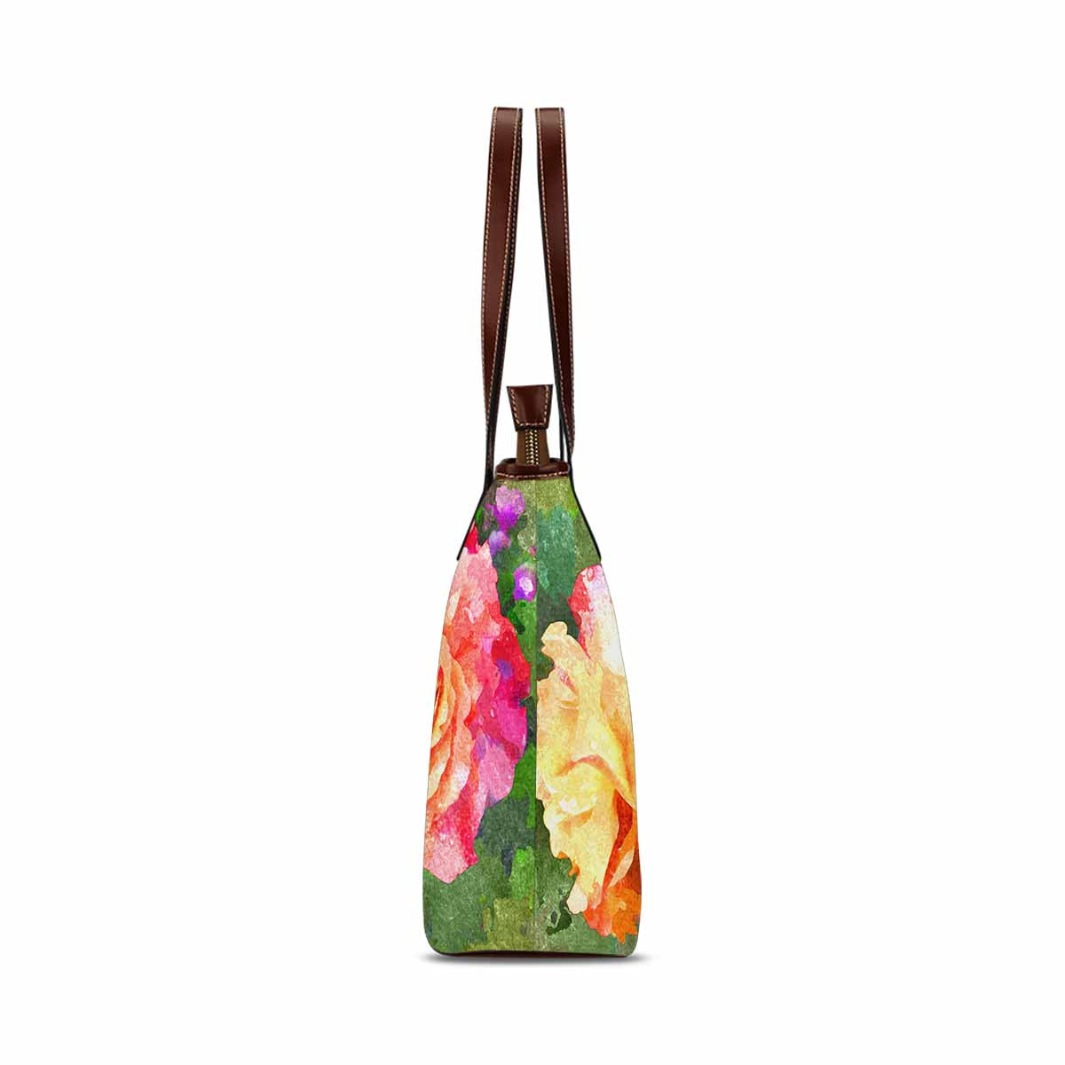 Classic Fabric handbag, watercolor floral, design 218