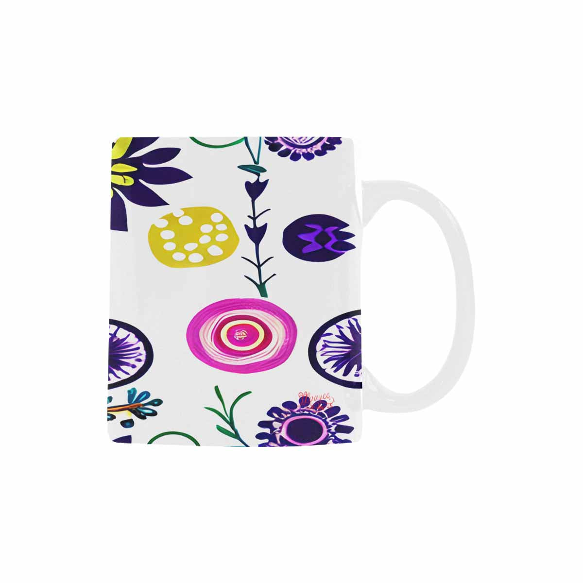 USA made Quality Mug, coffee mug, tea cup, Bright florals, Set 1, Design 134