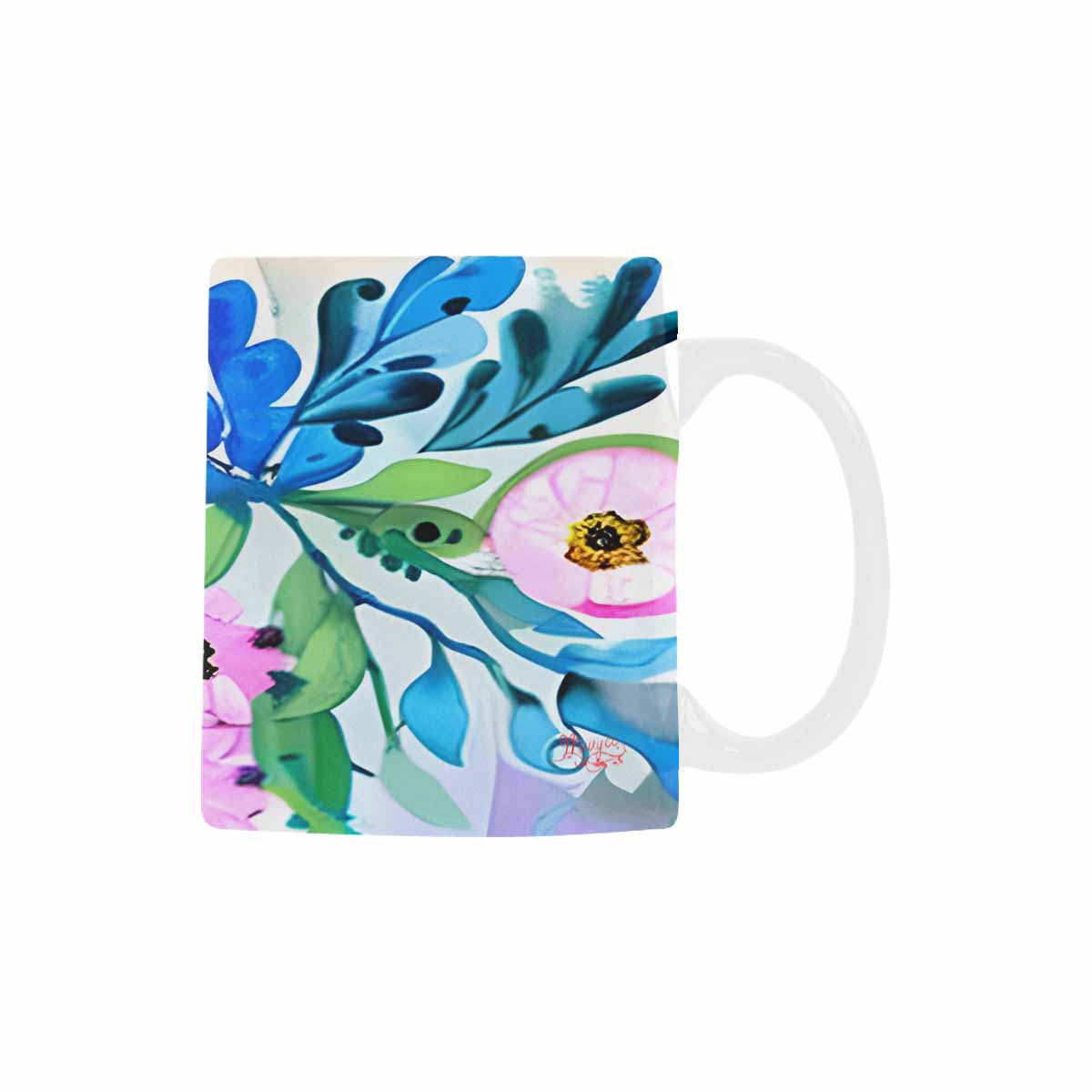 USA made Quality Mug, coffee mug, tea cup, Bright florals, Set 1, Design 5