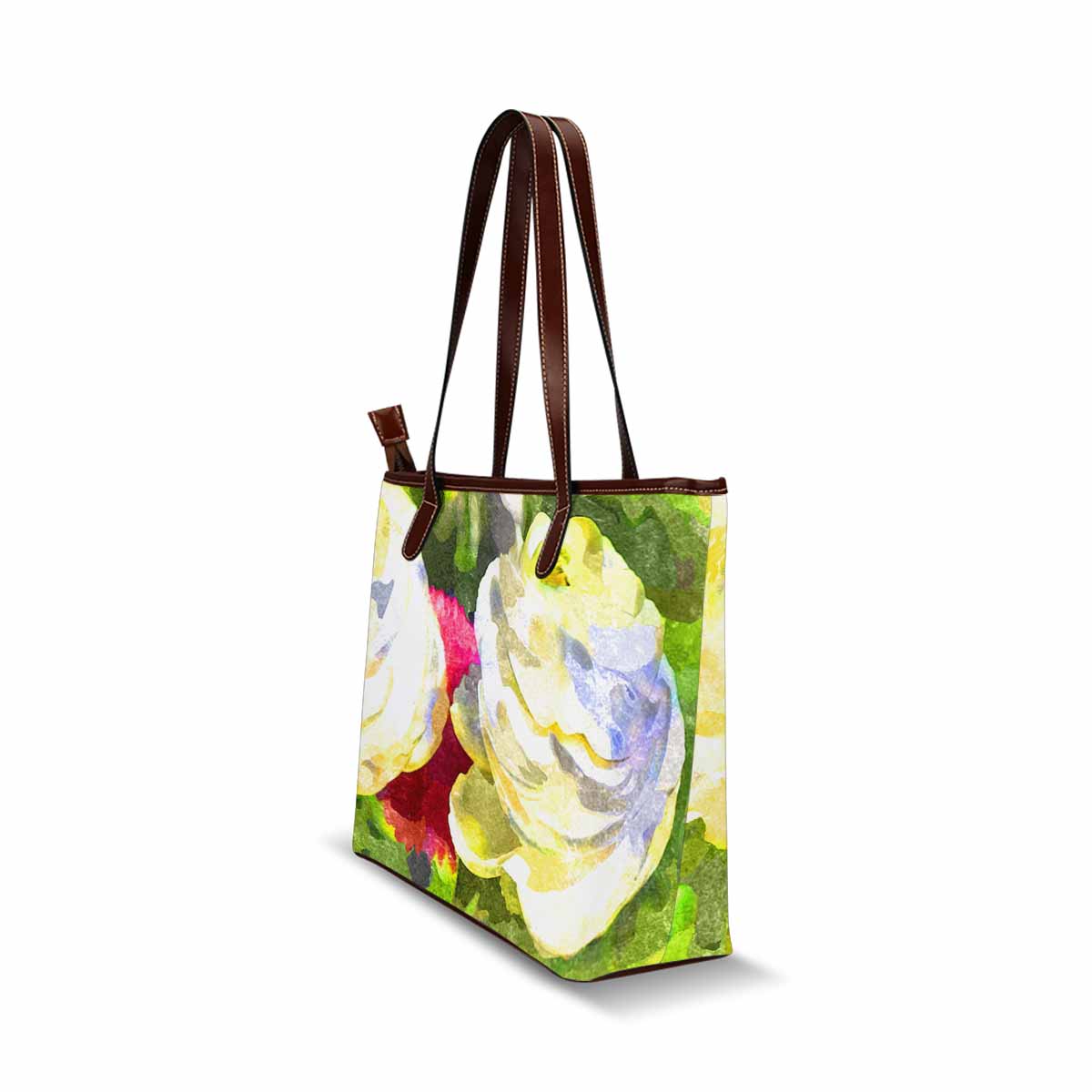 Classic Fabric handbag, watercolor floral, design 213